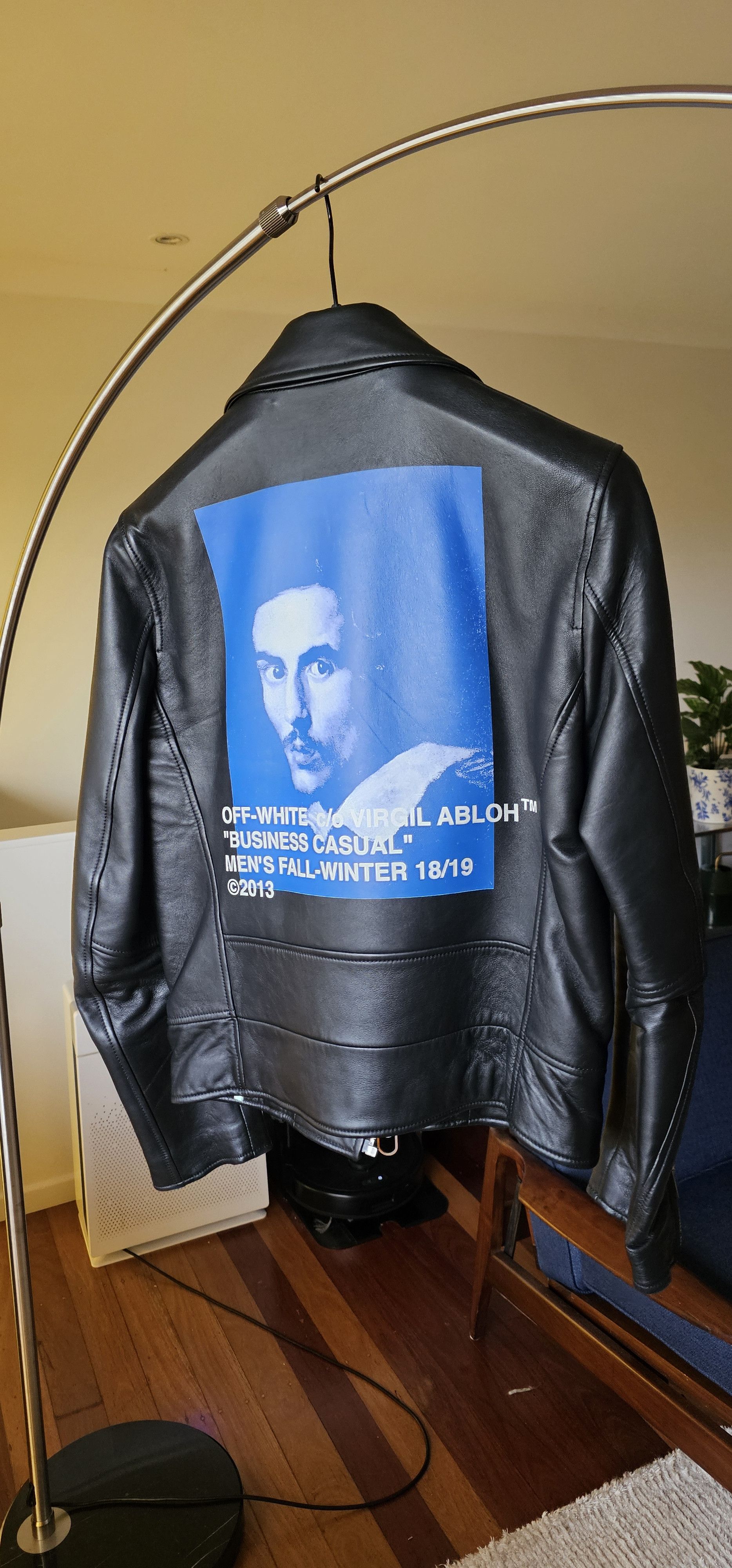 Off-White Off-White c/o Virgil Abloh "Business Casual" Leather Jacket Size US M / EU 48-50 / 2 - 2 Thumbnail