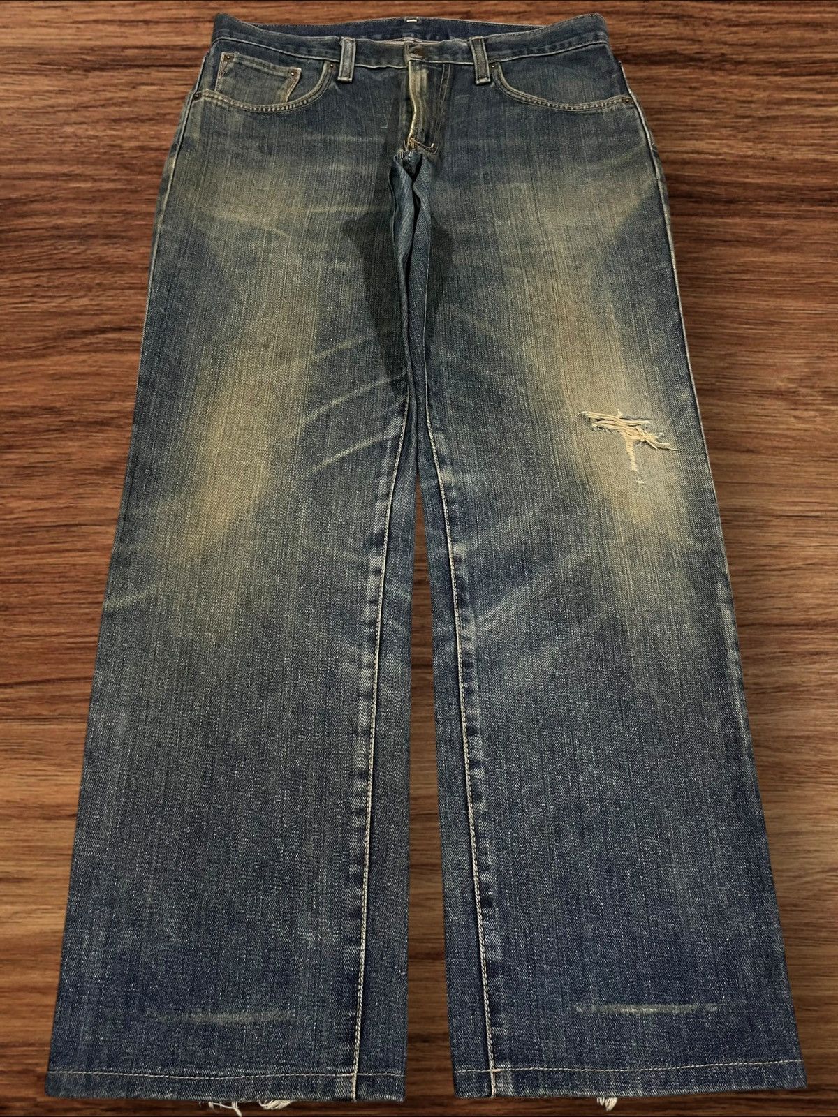 Edwin × Japanese Brand Vintage Japanese Brand Edwin Blue Mud Washed Distressed Jean Size US 32 / EU 48 - 1 Thumbnail