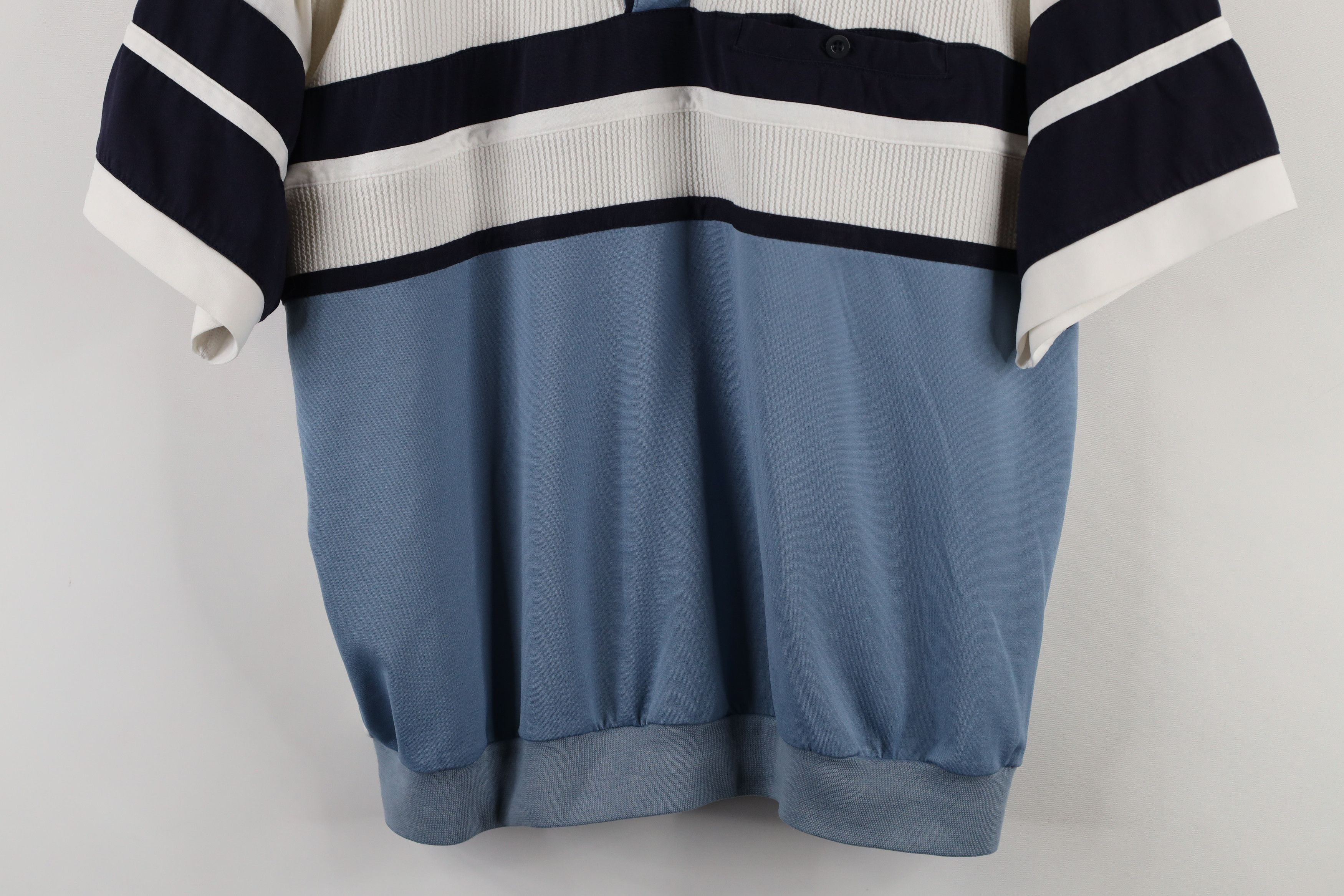 Vintage Vintage 90s Streetwear Block Ribbed Knit Pullover Polo Shirt Size US L / EU 52-54 / 3 - 3 Thumbnail