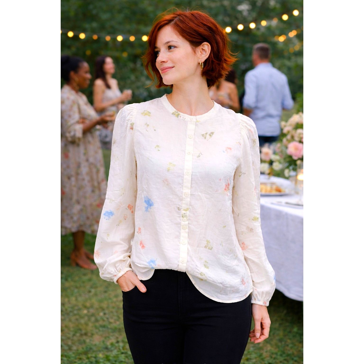 Other Current Elliott The Settler 100% Silk Top Rose Steam Multi M Size M / US 6-8 / IT 42-44 - 1 Thumbnail