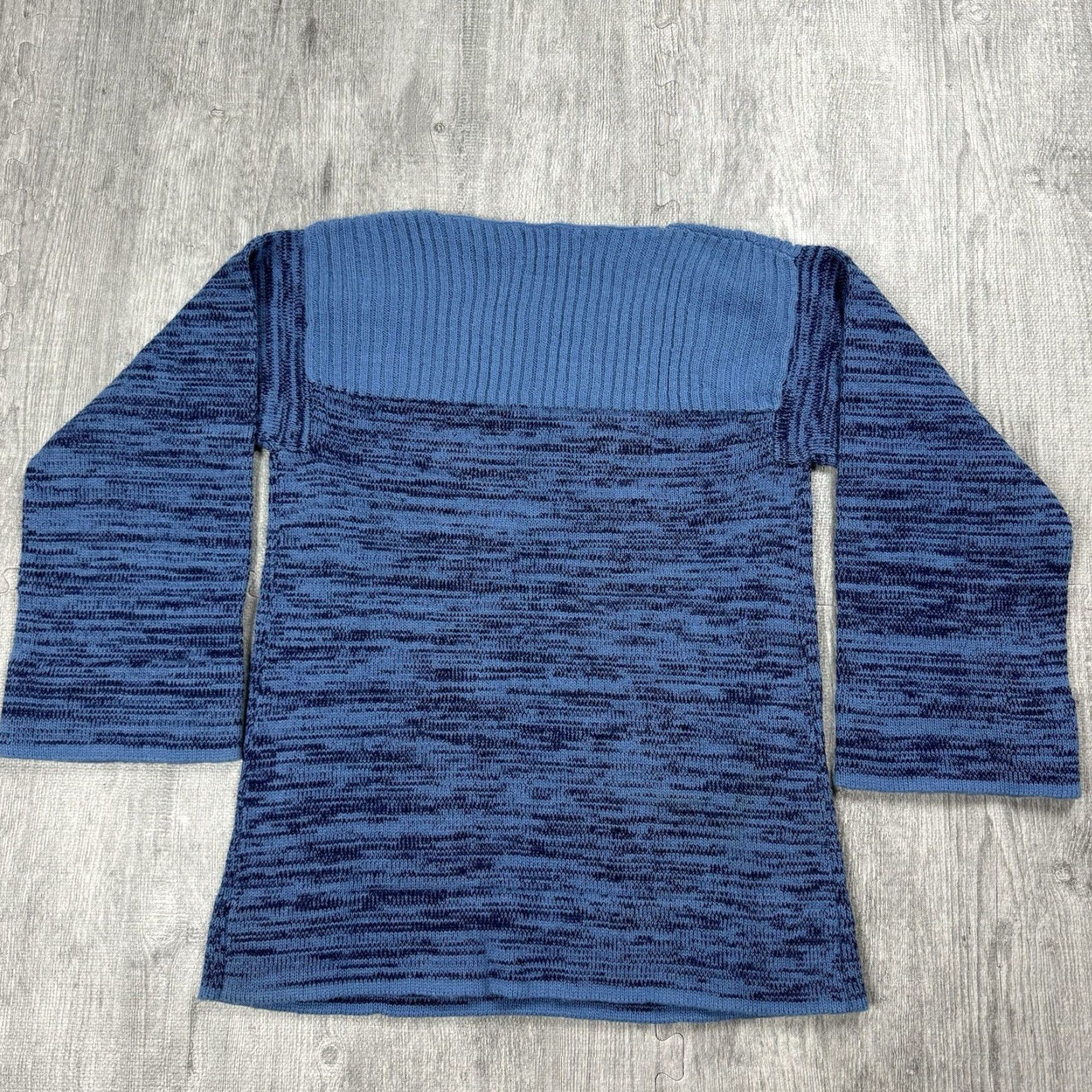 Vintage VINTAGE 1970s Sweater Girl of California Blue Pullover Flare Sleeve Sweater Size L Women Boho Hippy Size US L / EU 52-54 / 3 - 7 Thumbnail