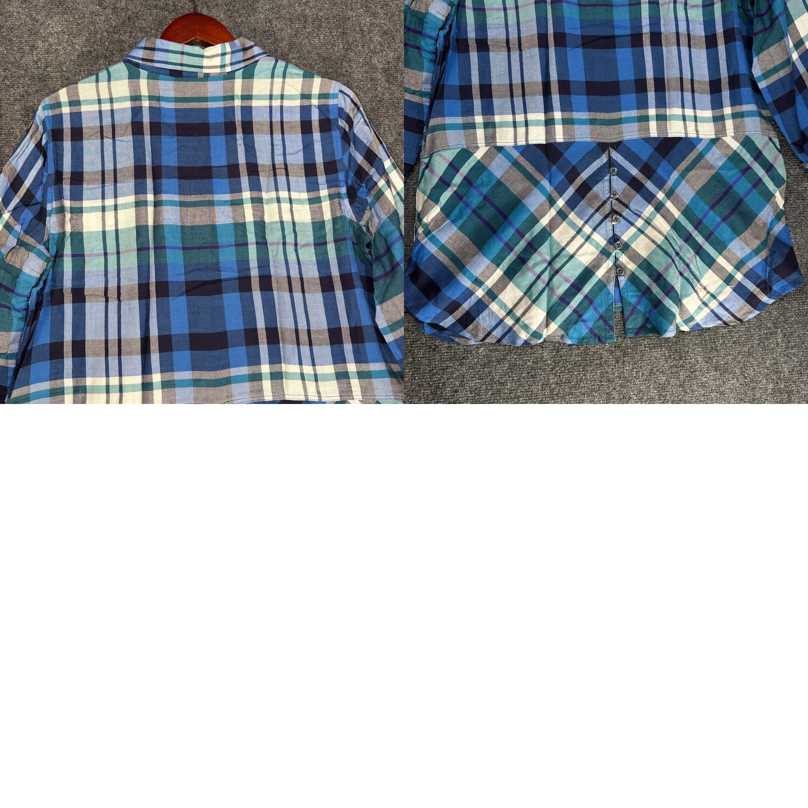 Talbots Talbots Womens Medium Blue Plaid Shirt Button Up Blouse Pocket Button Cuffs Size M / US 6-8 / IT 42-44 - 8 Thumbnail