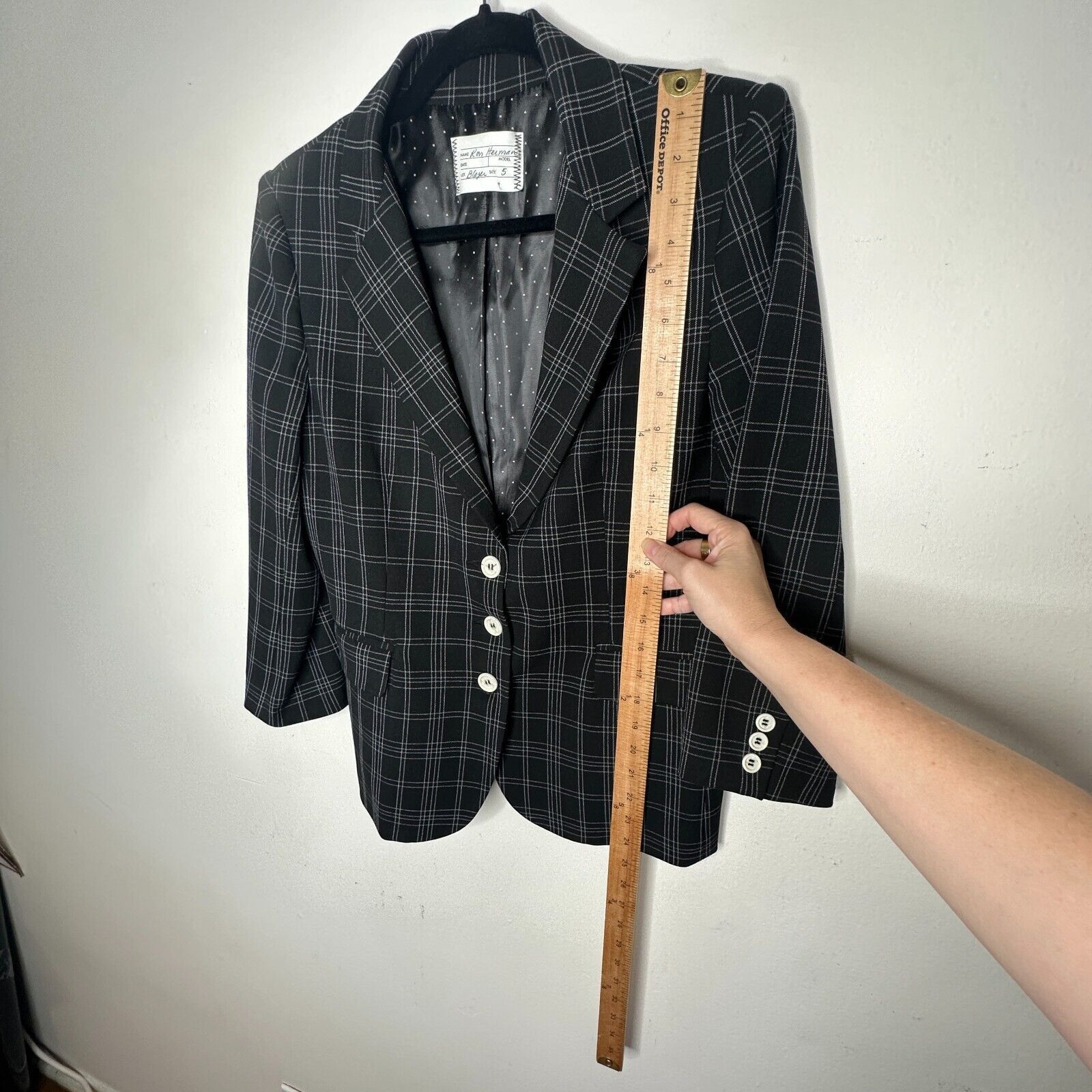 Ron Herman Ron Herman Black White Plaid 3 Button Blazer Satin Lining 5 Size M / US 6-8 / IT 42-44 - 11 Thumbnail