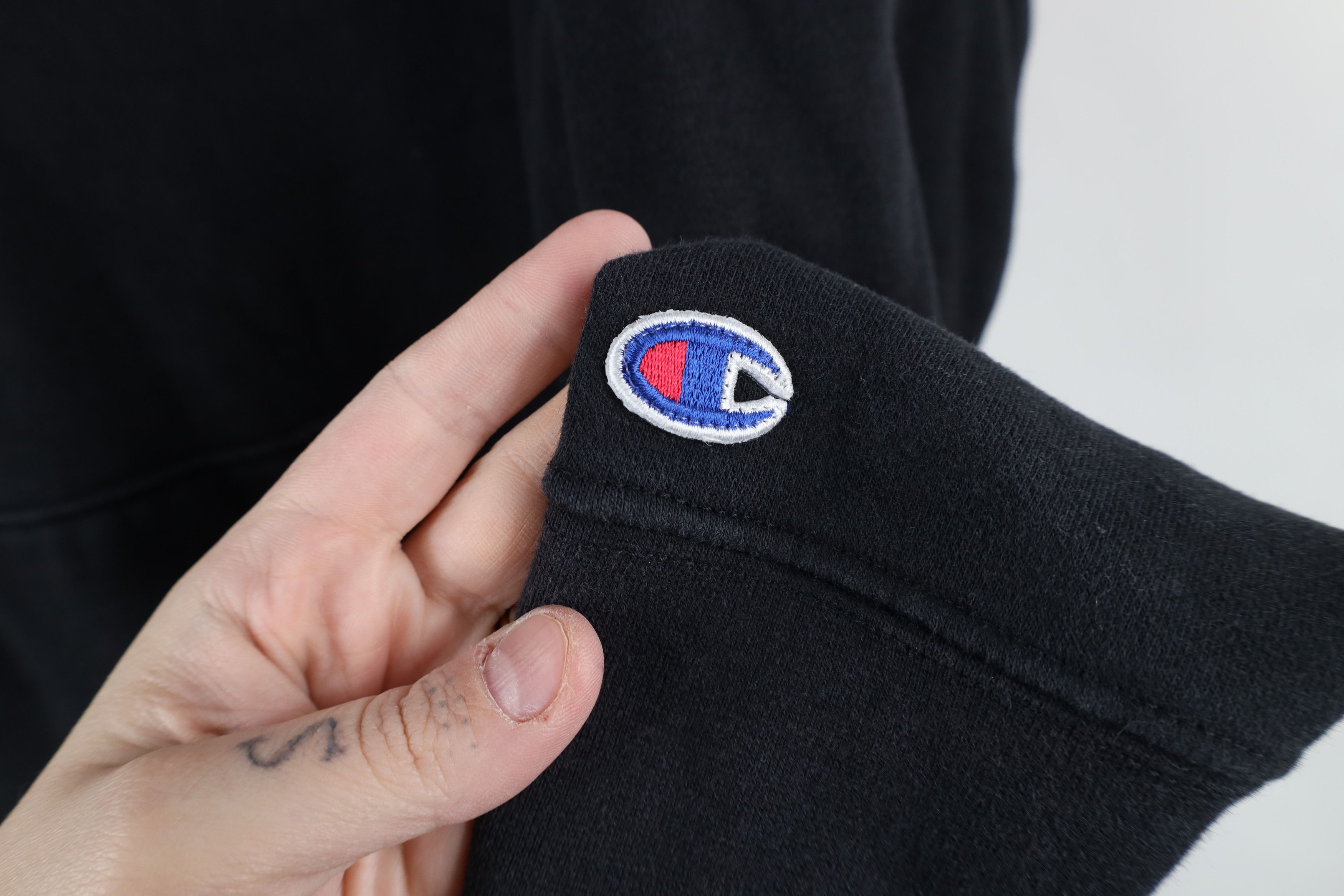 Champion × Vintage Vintage Champion Faded Spell Out Hoodie Sweatshirt Black Size US M / EU 48-50 / 2 - 4 Thumbnail