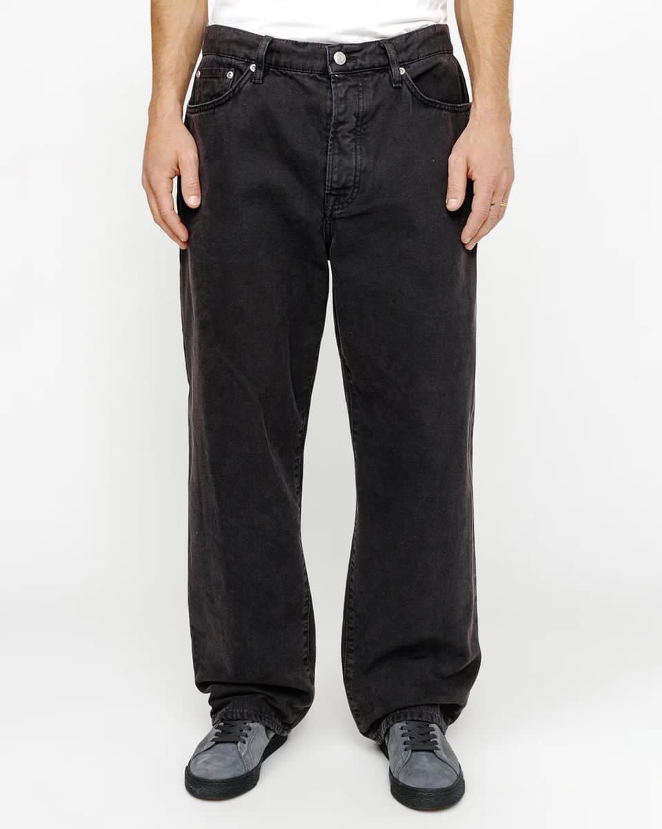 image of Stussy Big Ol Jean Washed Canvas in Black, Men's (Size 30)