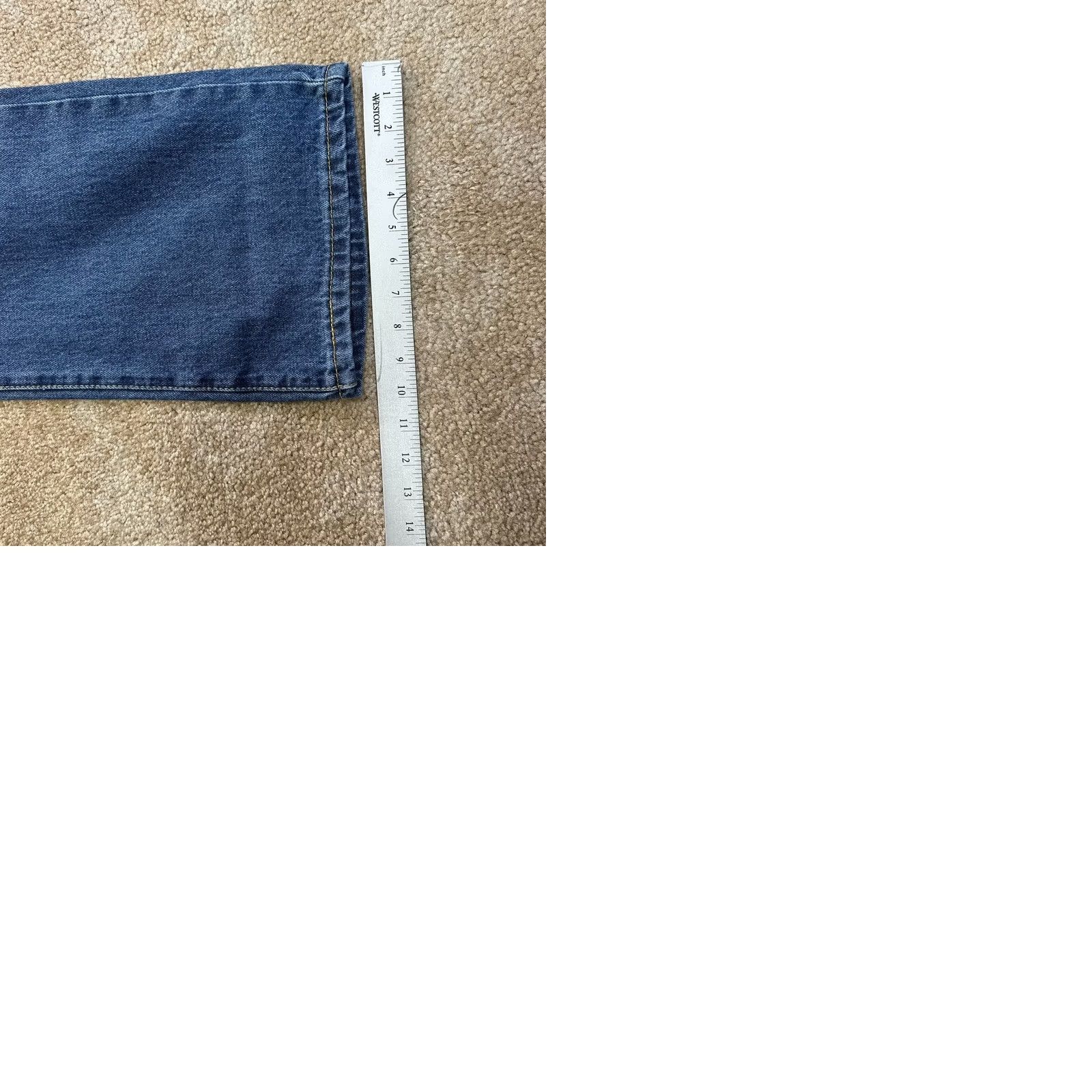 Levi's Levi's 517 Bootcut Jeans Mens 38x32 Blue Denim Pants Cowboy western Slim Regular Fit 5-Pocket USA Leather Logo Bag Closure Zip Belt Loops Distressed Size US 38 / EU 54 - 9 Thumbnail