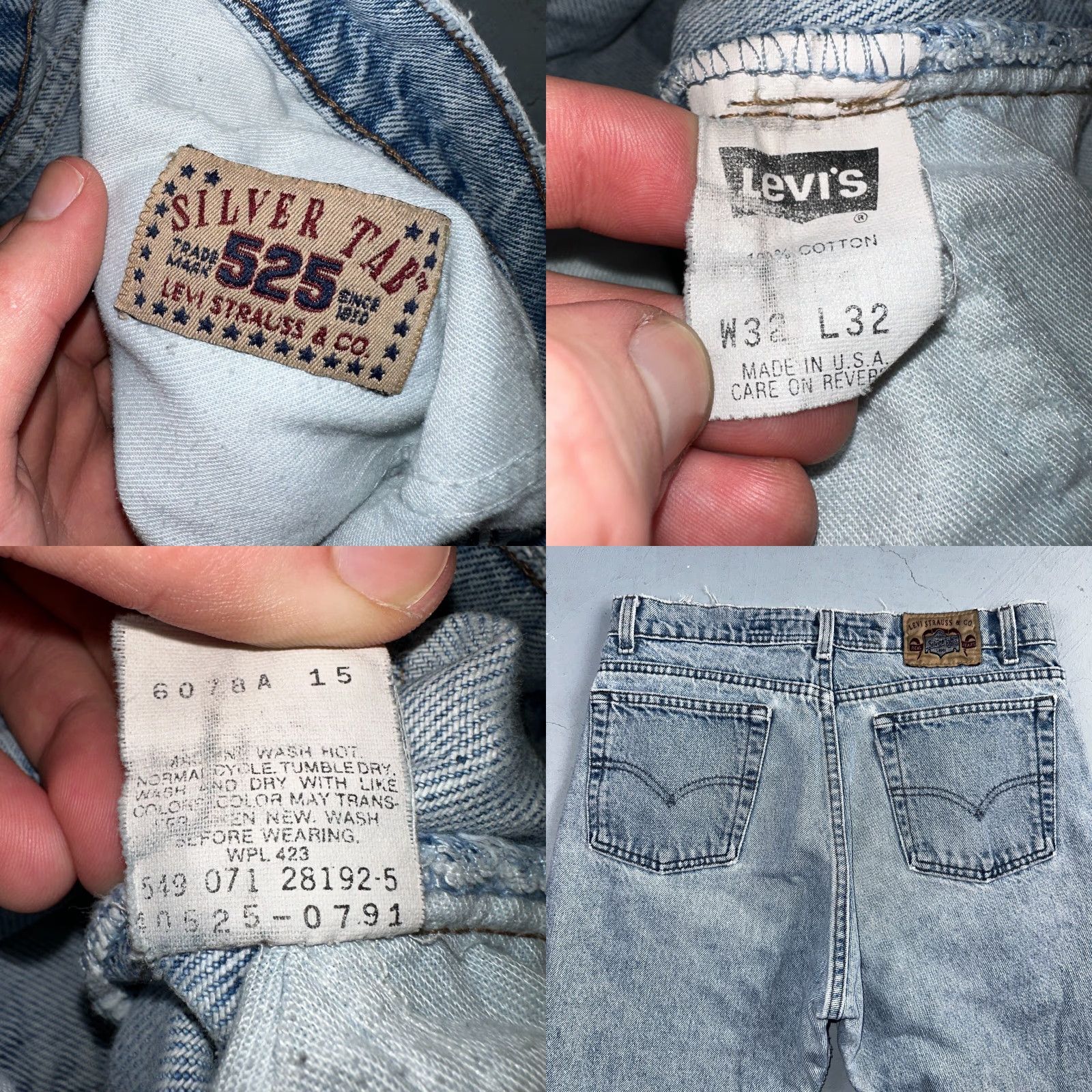 Levi's VINTAGE Levi's 525 Jeans USA Light Wash 525 Silver Tab Levi's 90s Skater Jeans 32x32 Mens Straight Button Size US 32 / EU 48 - 9 Thumbnail
