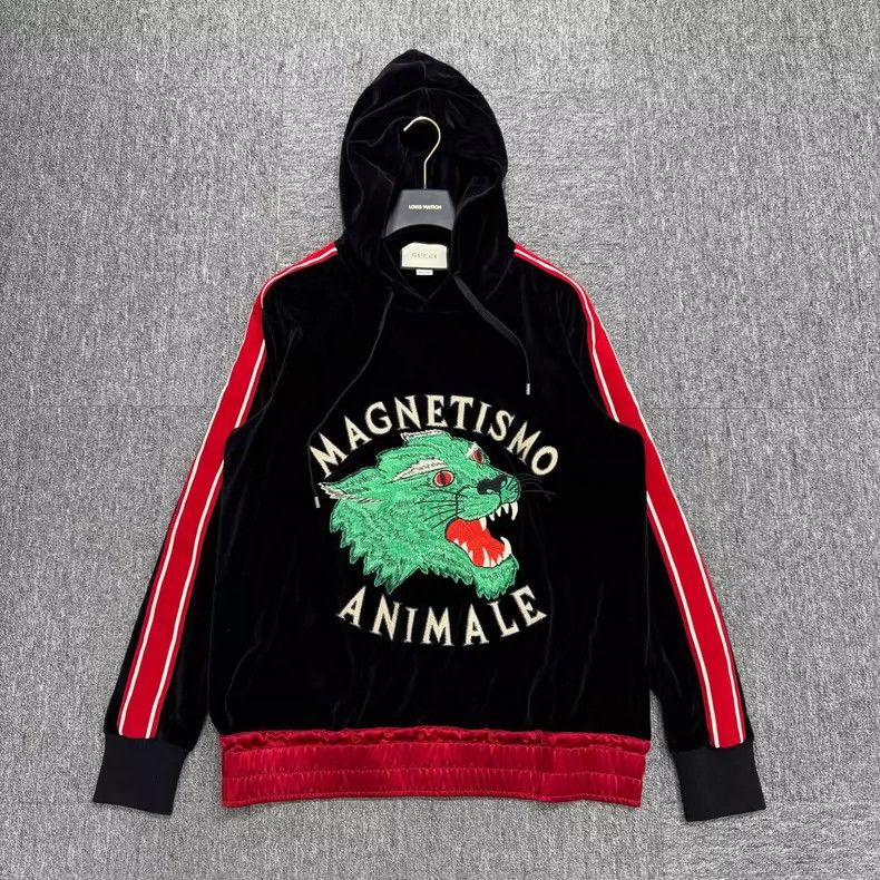 Gucci Gucci Wolf-headed velvet hooded sweatshirt 2505-Nextarrow Size US XXL / EU 58 / 5 - 1 Thumbnail