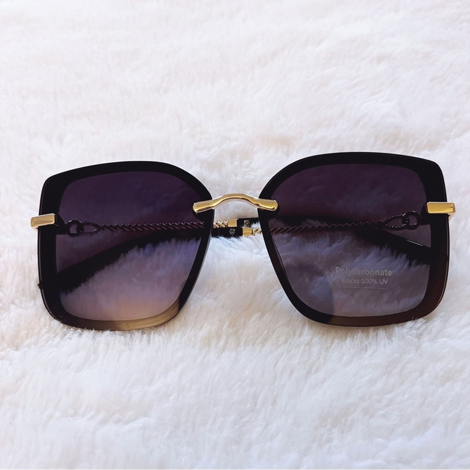 Other Gia Black Elegant Chain Link Oversized Sunglasses Size ONE SIZE - 1 Thumbnail