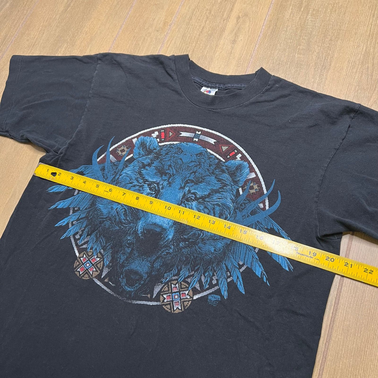 Fruit Of The Loom Vintage 90s Native Eagle Wolf Bear T-Shirt L USA Nature Size US L / EU 52-54 / 3 - 7 Thumbnail