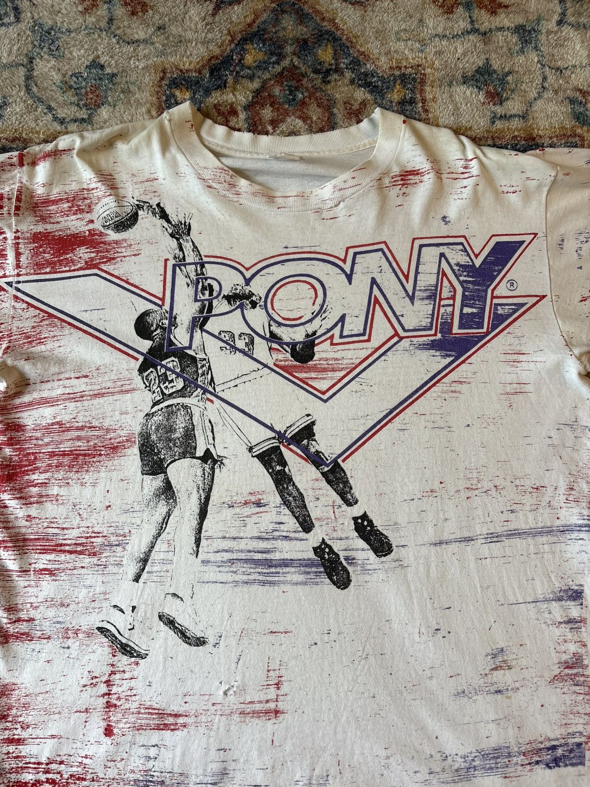 Vintage Vintage Pony Basketball All Over Print T-shirt Size XL Size US XL / EU 56 / 4 - 4 Thumbnail