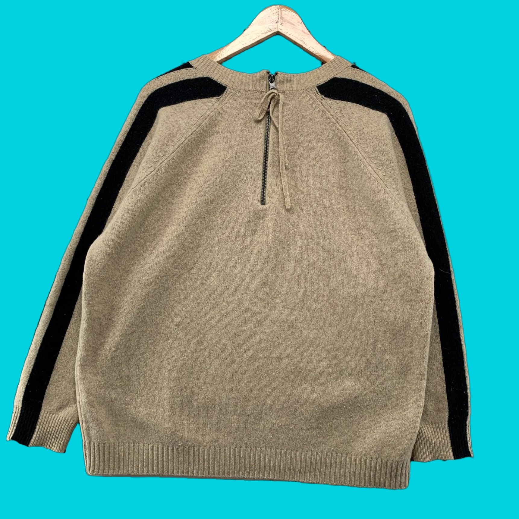 Madewell Madewell Sweater Women’s Small Beige 100% Merino Wool Long Sleeve Crew Neck Pullover Fashion Knit Vintage No 0 Back Zip Work Size S / US 4 / IT 40 - 1 Thumbnail