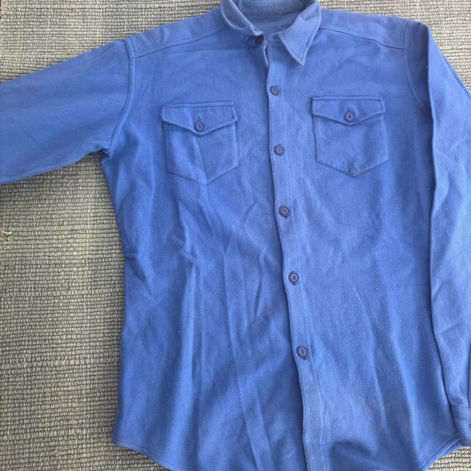Vintage True vintage 50s/60s blue wool mens long sleeve flannel Size US L / EU 52-54 / 3 - 6 Thumbnail