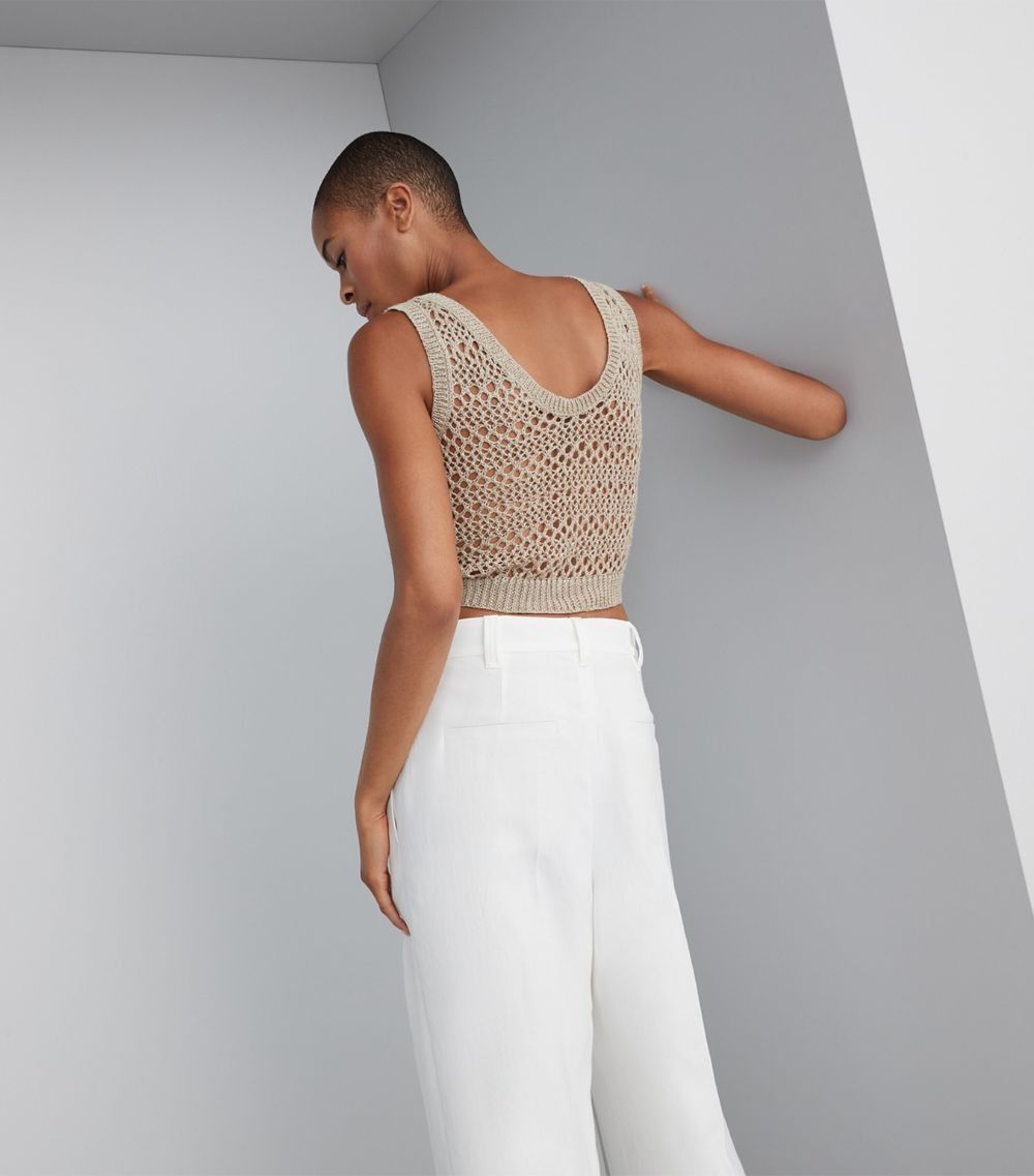 Brunello Cucinelli o1la1rc1a0425 Knitted Vest in Warm Beige Size L / US 10 / IT 46 - 2 Thumbnail