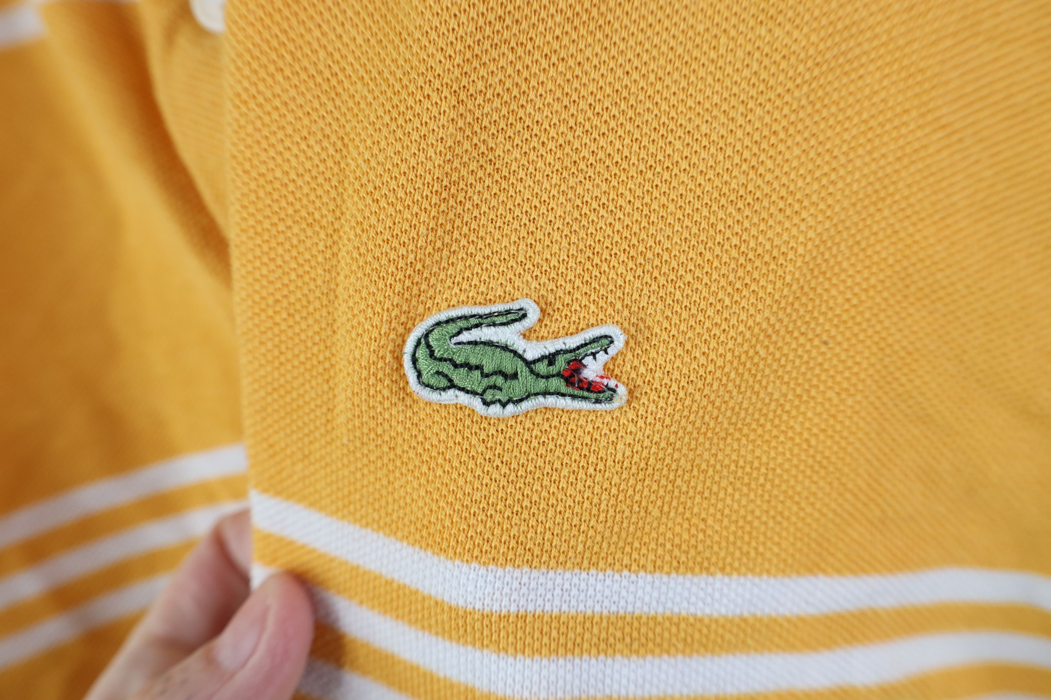 Lacoste Vintage Lacoste Logo Striped Long Sleeve Rugby Polo Shirt Size US XXL / EU 58 / 5 - 4 Thumbnail