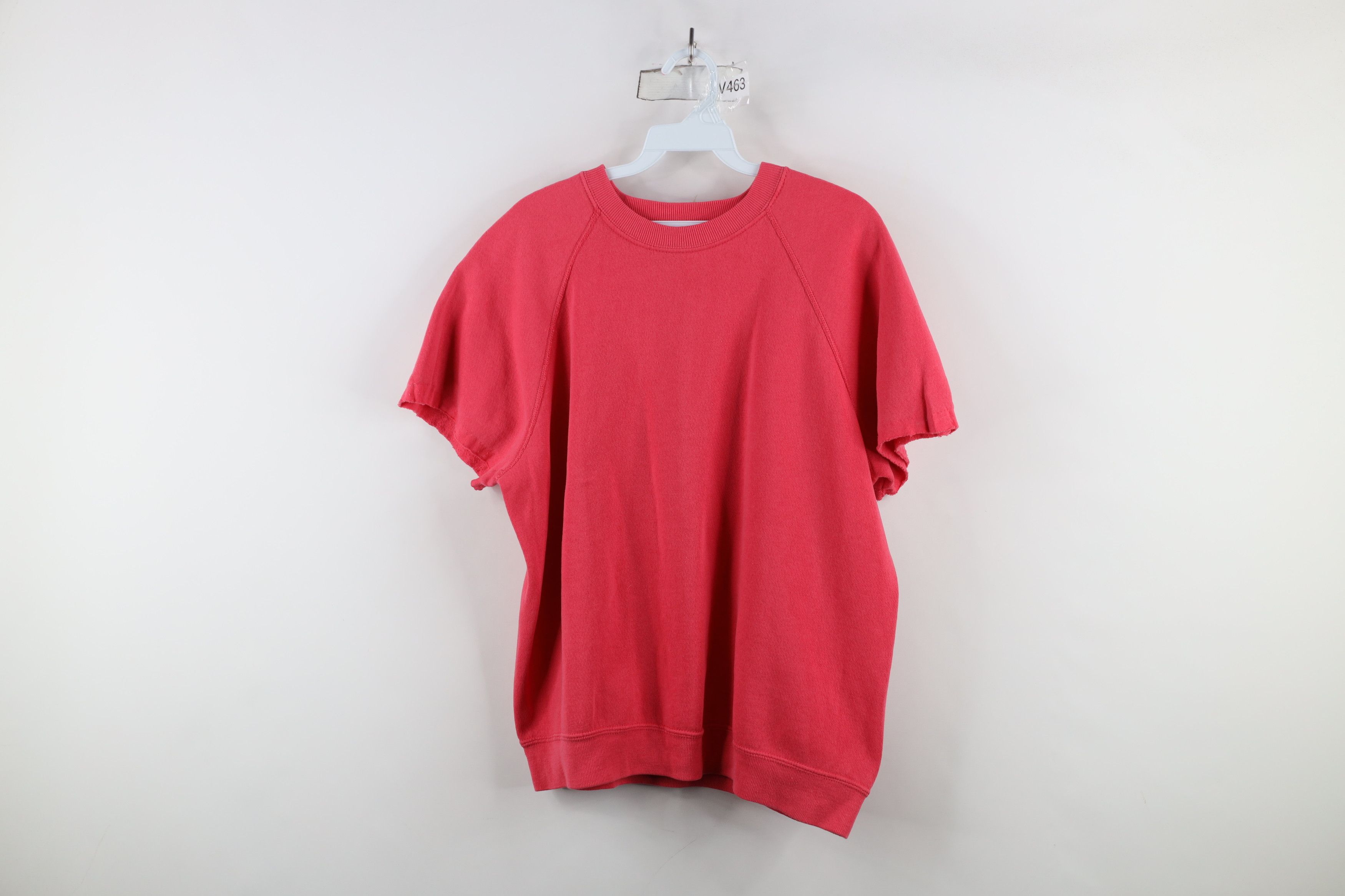 Vintage Vintage 90s Streetwear Blank Cut Off Short Sleeve Sweatshirt Size XL / US 12-14 / IT 48-50 - 1 Thumbnail