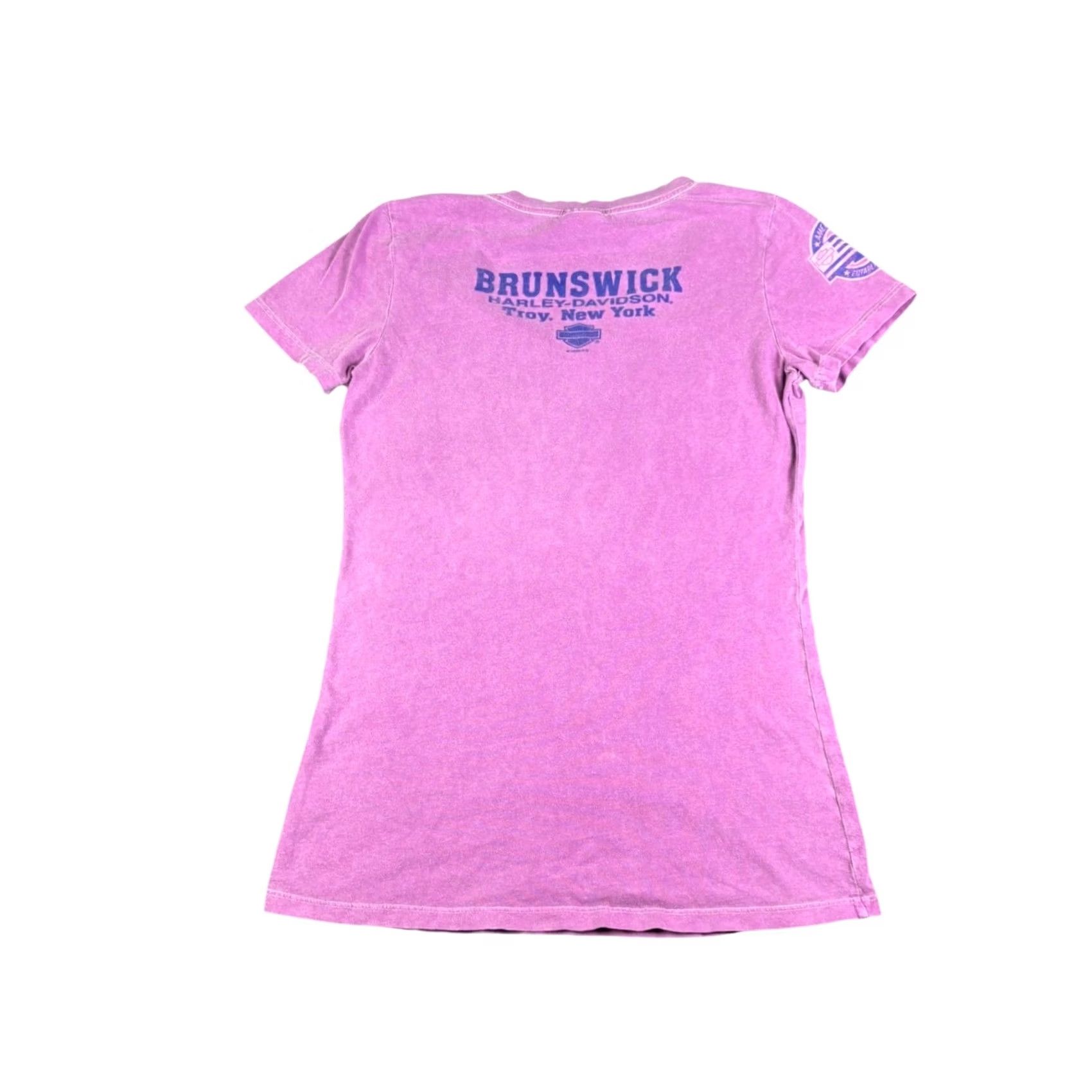 Harley Davidson Harley-Davidson Womens T-Shirt V-Neck Short Sleeve Purple XS Solid Rock Classic Basic Casual Million-Color? Size XS / US 0-2 / IT 36-38 - 2 Thumbnail