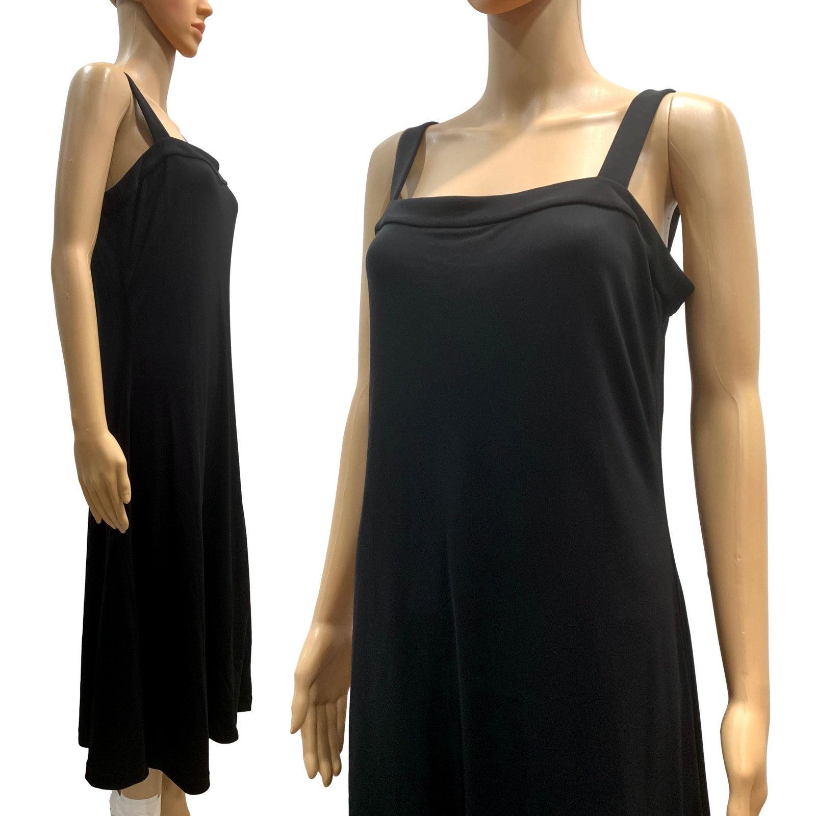 Calvin Klein NWT Calvin Klein Black Sleeveless Slinky Midi Dress | M Size M / US 6-8 / IT 42-44 - 7 Thumbnail