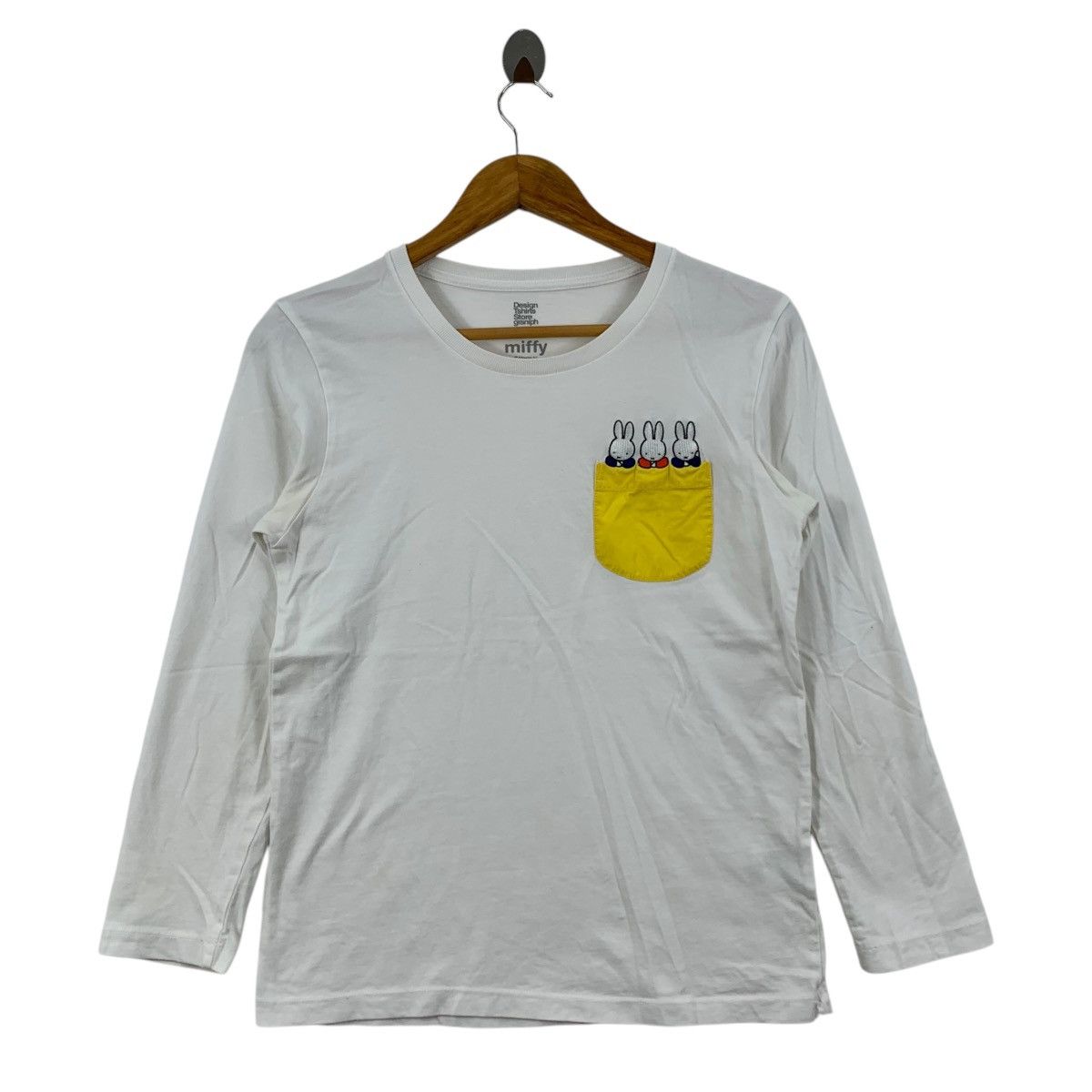 Vintage MIFFY Embroidered Logo On Pockets White Long Sleeve Shirt Size US S / EU 44-46 / 1 - 1 Thumbnail