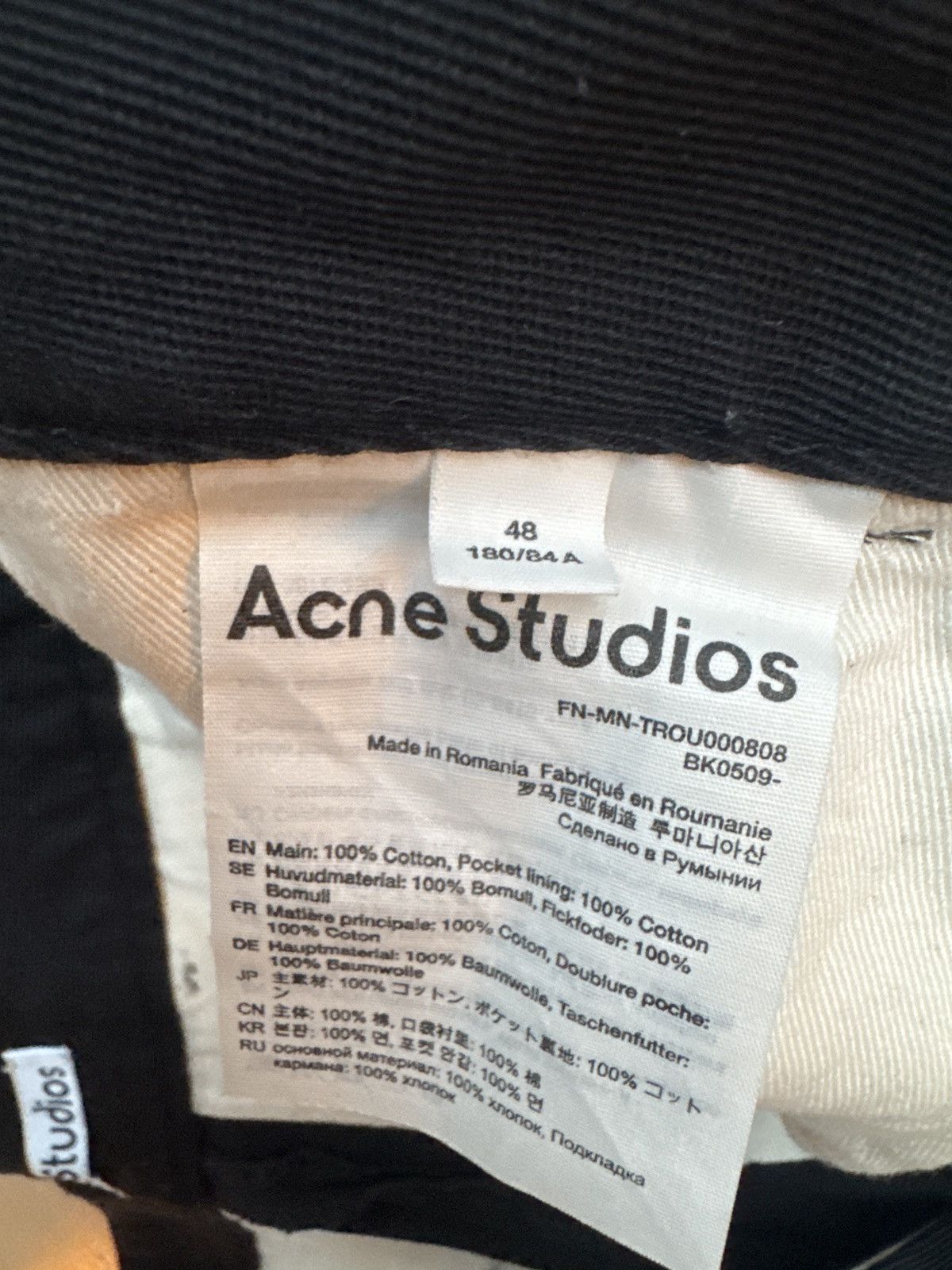 Acne Studios Acne Studios Black Trousers Size US 31 - 2 Thumbnail