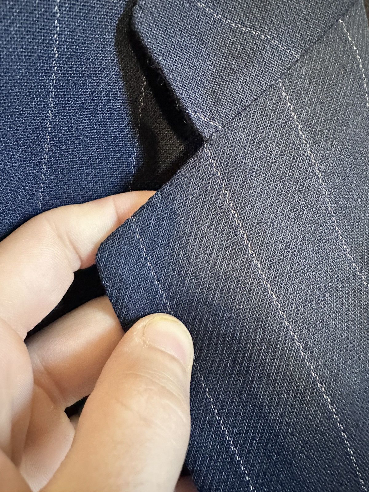 Ermenegildo Zegna Custom tailored navy pinstriped woven wool jacket Size 46R - 3 Thumbnail