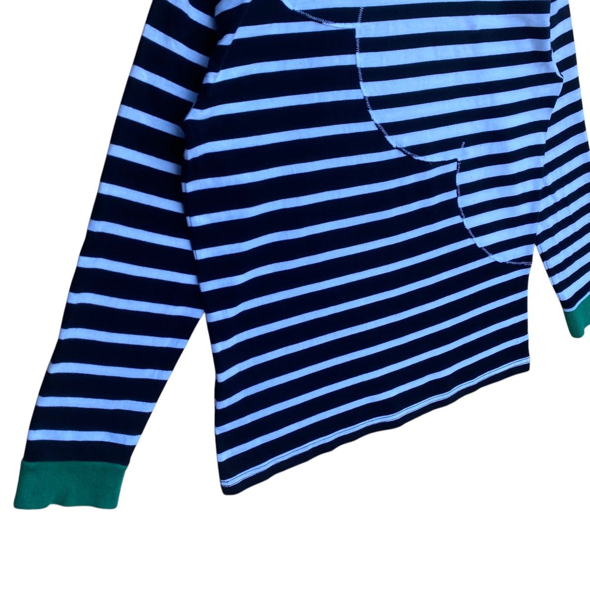 Designer × Frapbois × Issey Miyake Frapbois Half by ISSEY MIYAKE Stripes Longsleeve Tee Shirt Size M / US 6-8 / IT 42-44 - 6 Thumbnail