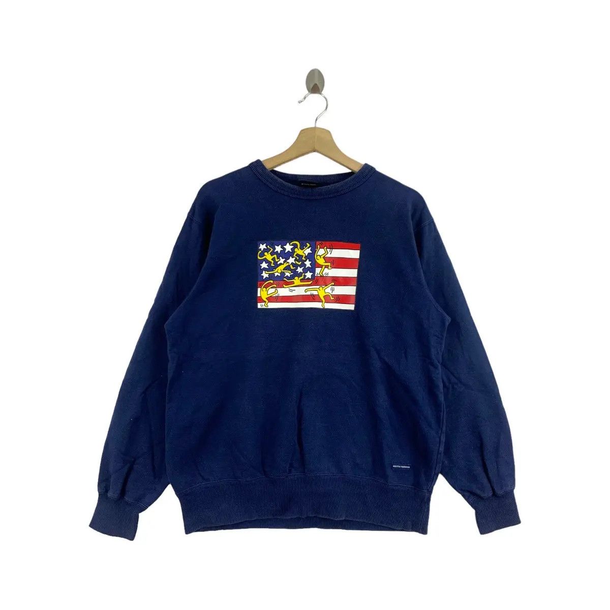 Keith Haring × Uniqlo Vtg KEITH HARING x UNIQLO Best Buddies USA Flag Sweatshirt Size M / US 6-8 / IT 42-44 - 1 Thumbnail