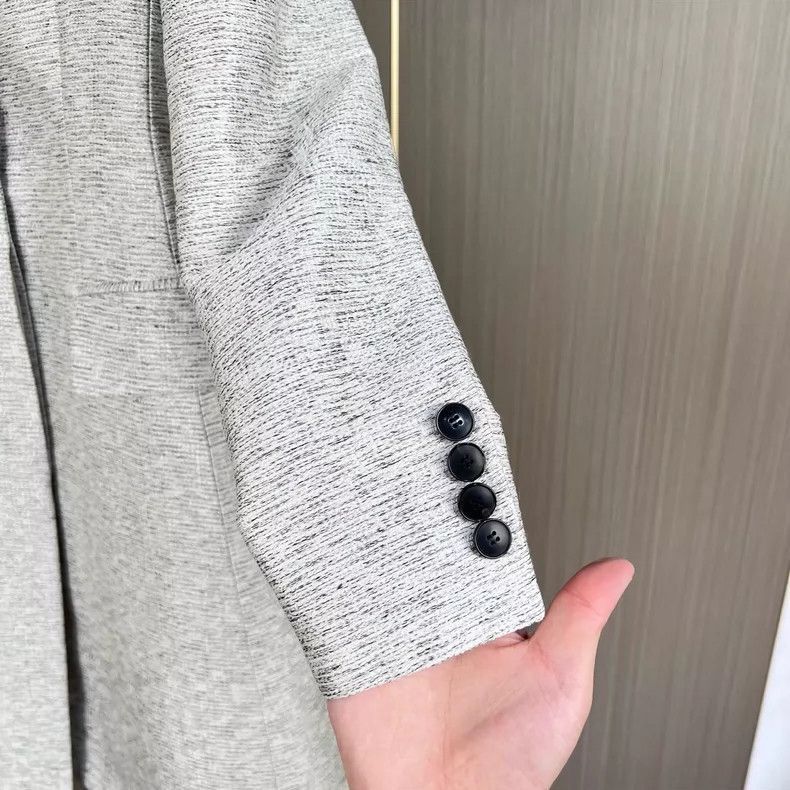 Dior Dior Dior Silver Gray Single-Breasted Wool Coat-2507 Size S / US 4 / IT 40 - 4 Thumbnail