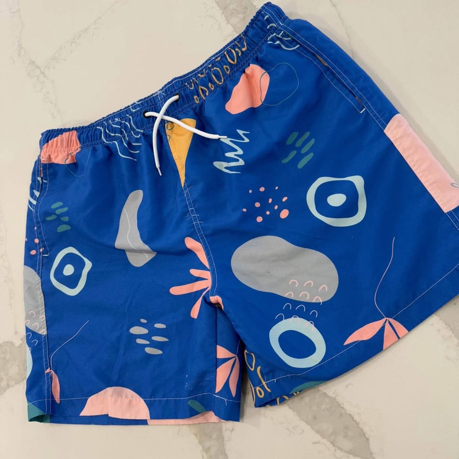 Shein SHEIN Swim Trunks Board Shorts Men's XL Blue/Abstract Design Size US 38 / EU 54 - 2 Thumbnail