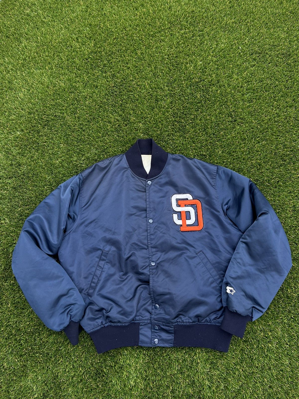 image of Starter x Vintage Padres Jacket in Navy, Men's (Size Large)