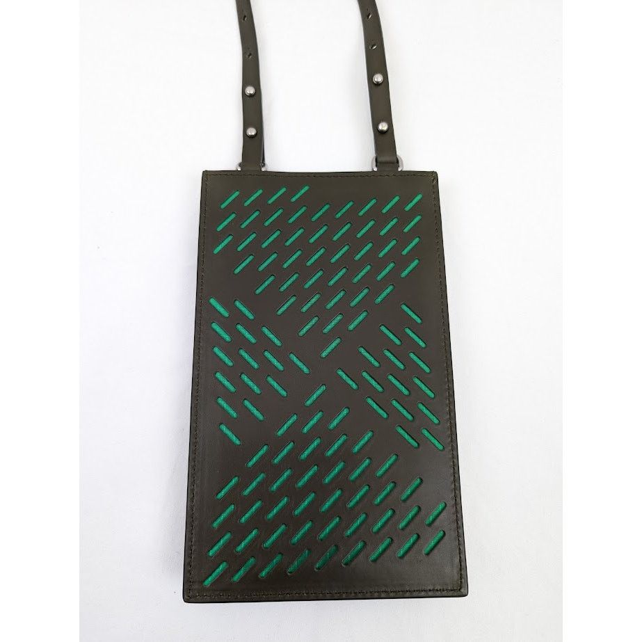 Bottega Veneta o1rshd1 Q:3 / Size: OS / Paper Calf Perforated Case in Kaki Size ONE SIZE - 3 Thumbnail