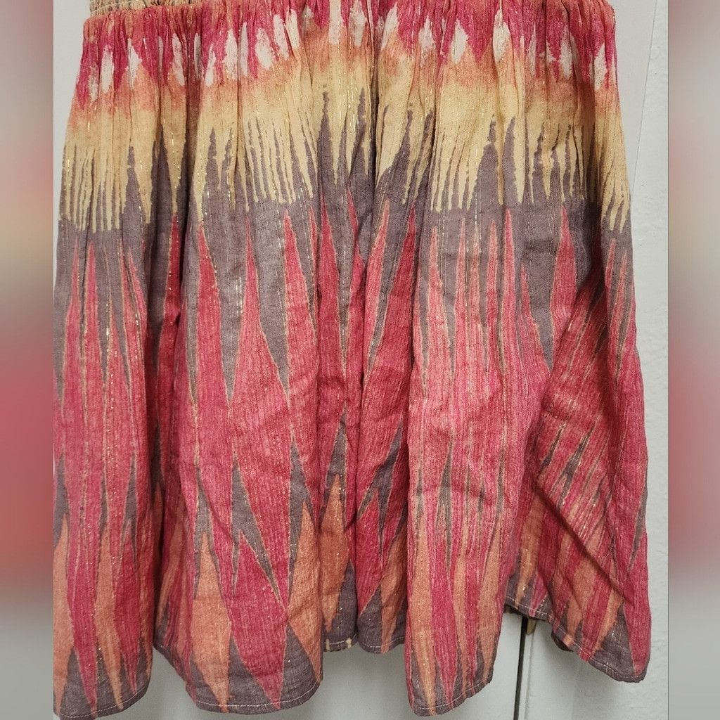 Free People Free People Indian Summer Cotton Gold Lurex Dress Size S / US 4 / IT 40 - 6 Thumbnail