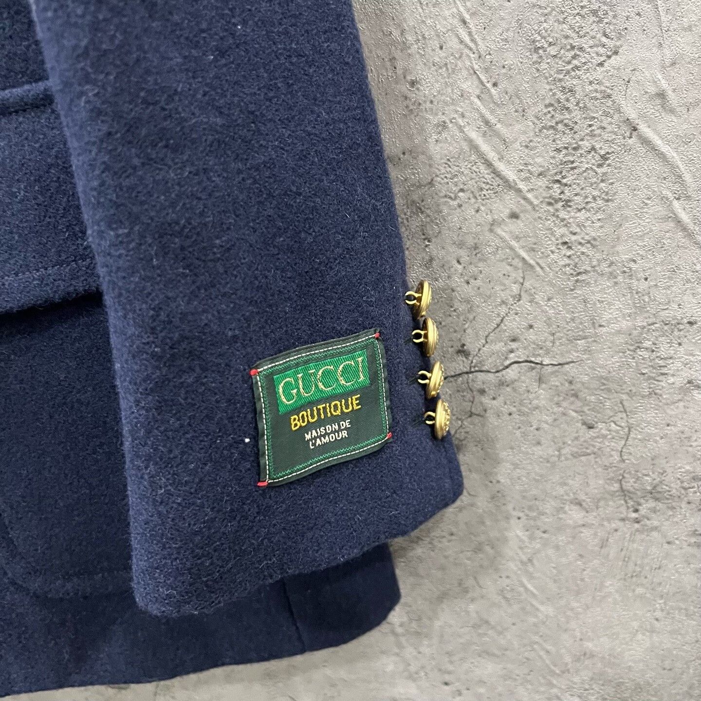 Gucci Gucci Navy Blue Double-Breasted Wool Coat Size US M / EU 48-50 / 2 - 2 Thumbnail
