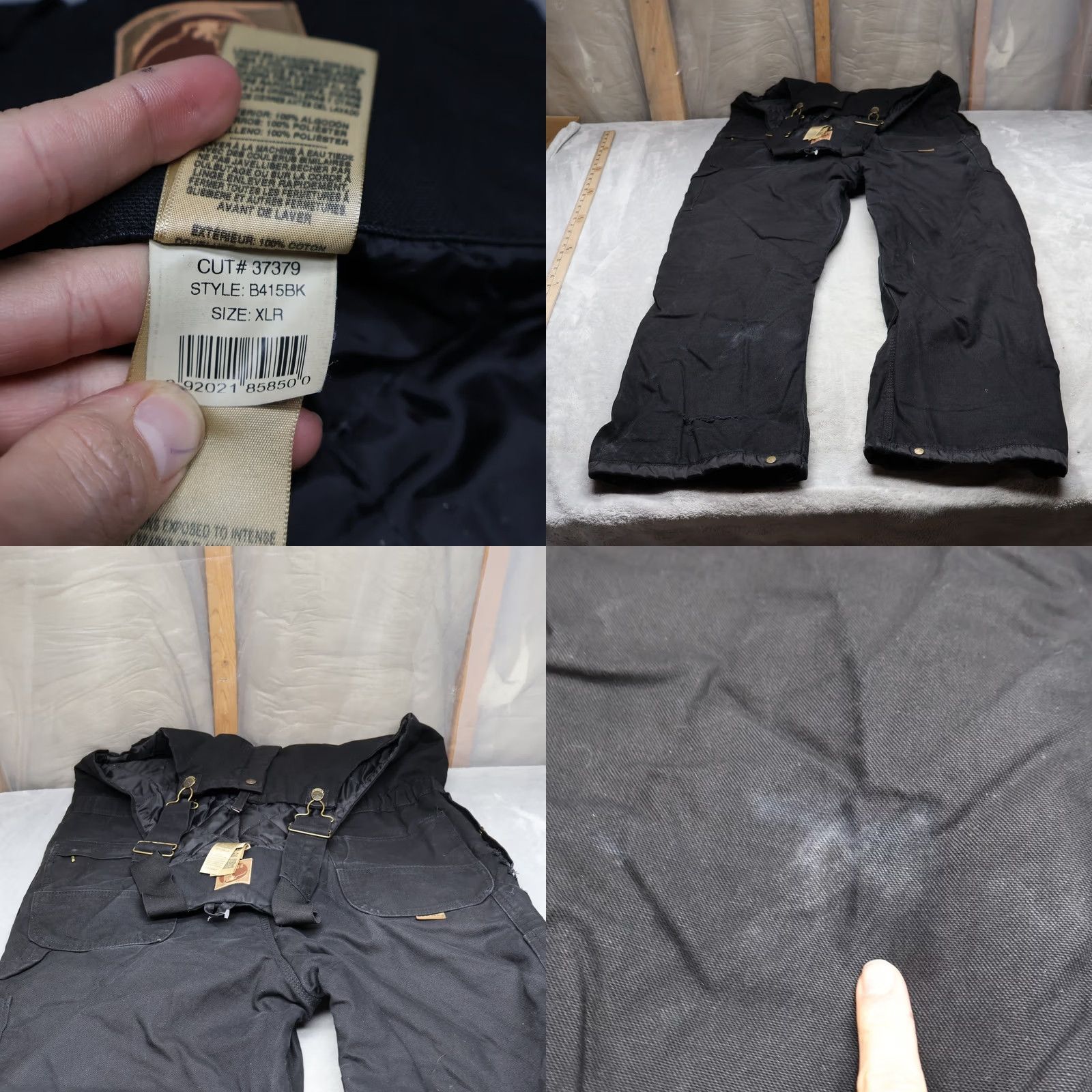 Vintage Berne Bib Overalls Mens XL Black Duck Canvas Rugged Work 42x31 Size US 44 / EU 60 - 10 Thumbnail