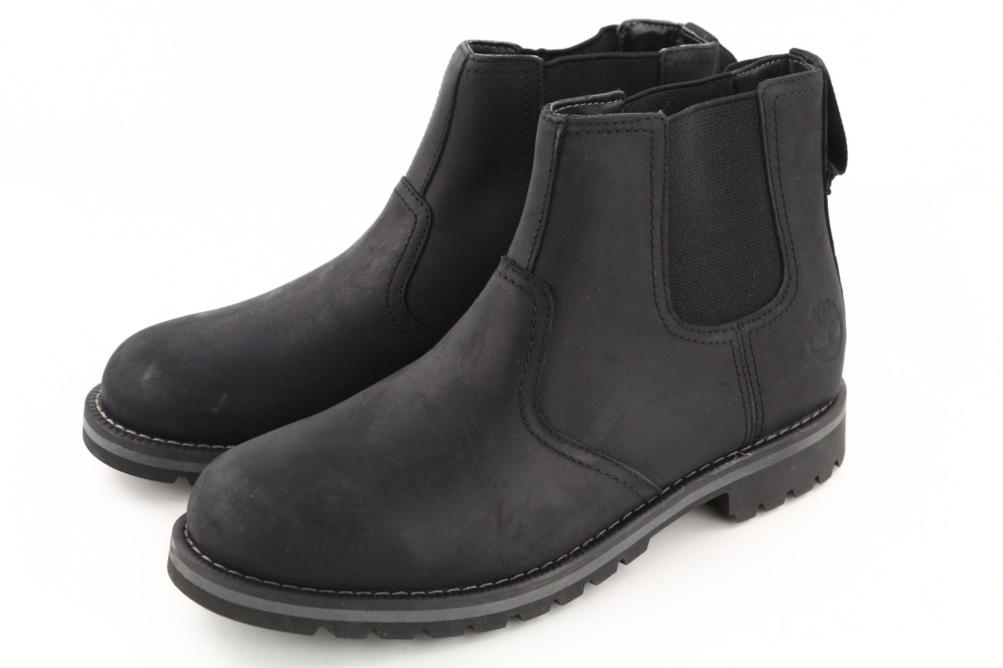 Timberland A2NHW UK8 Black Leather Ortholite Pull Tab Boots 79956 Size US 8.5 / EU 41-42 - 2 Thumbnail
