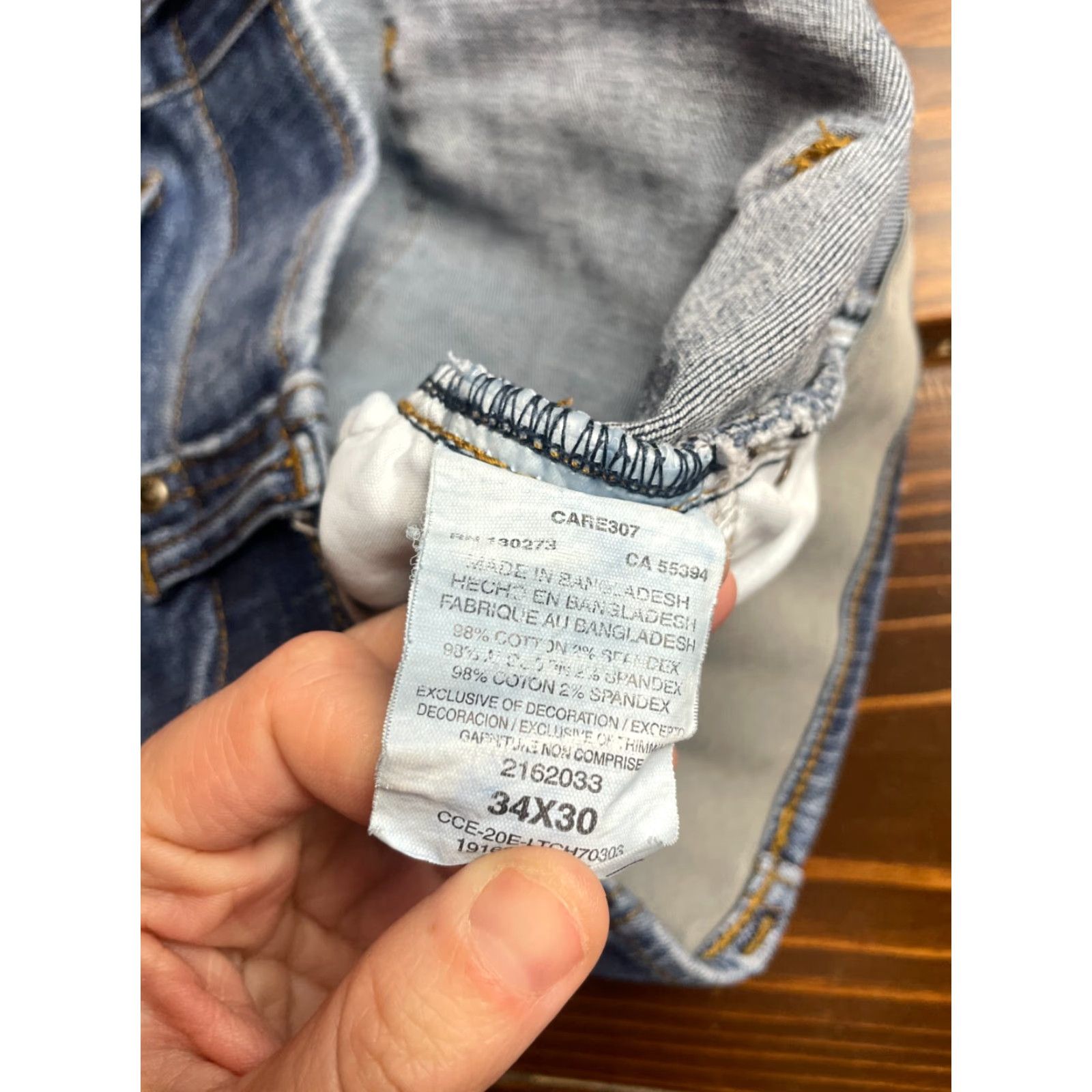 Lee Lee Jeans Shorts Women's Size 34inc Blue Denim Cut Off Frayed Hem Elastic Waist Regular 34X30 Pockets Size 24" / US 00 / IT 34 - 6 Thumbnail