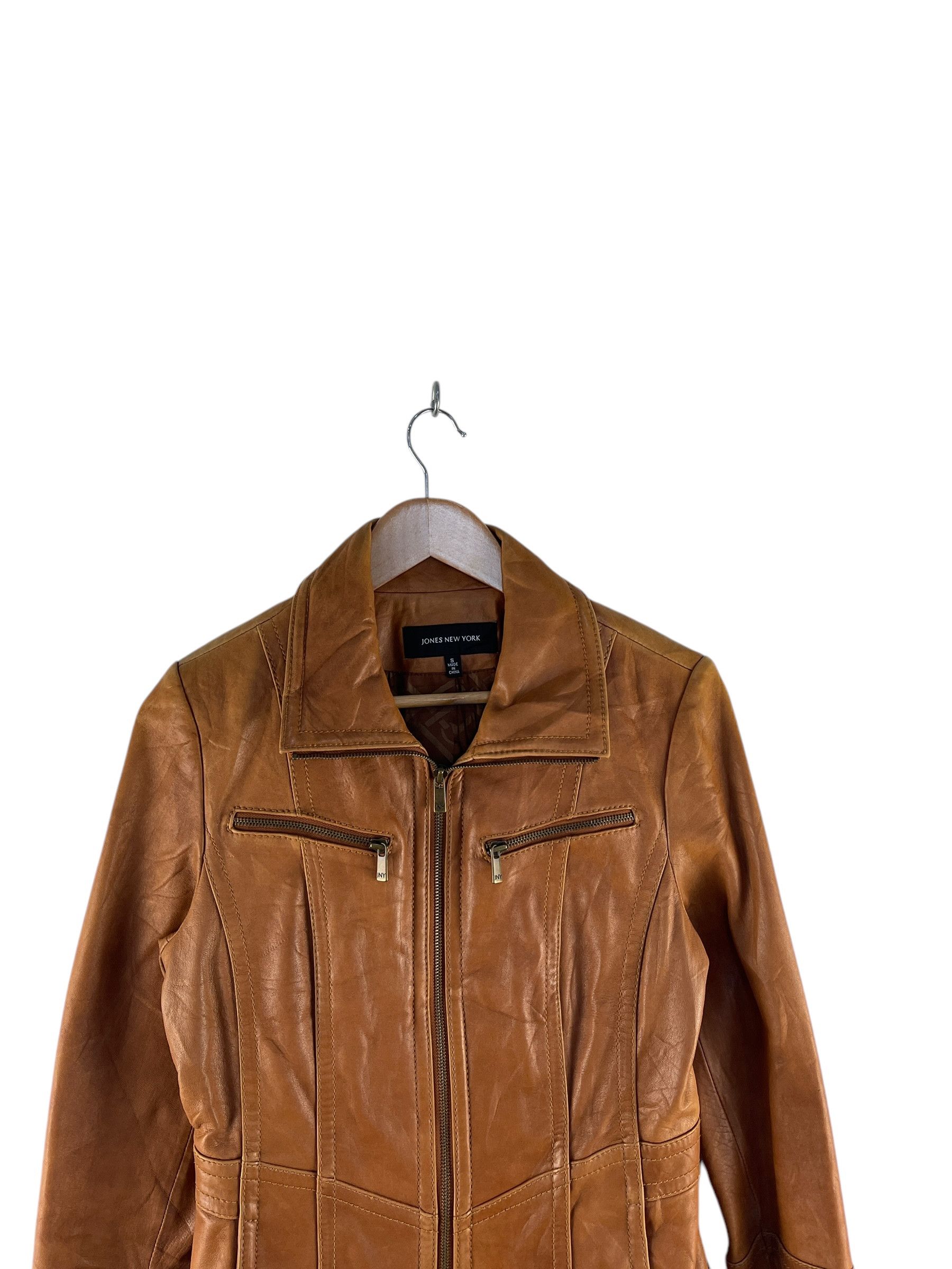 Jones New York Jones New York Leather Racing Jacket Size S / US 4 / IT 40 - 8 Thumbnail