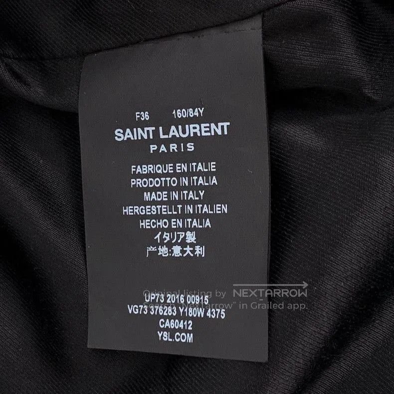 Saint Laurent Paris Saint Laurent Blue Striped Wool Bomber Jacket. Size US XS / EU 42 / 0 - 6 Thumbnail