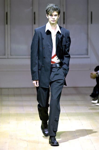 Yohji Yamamoto SS08 Runway Look 1 Red "X" Button Up Shirt Size US S / EU 44-46 / 1 - 16 Thumbnail