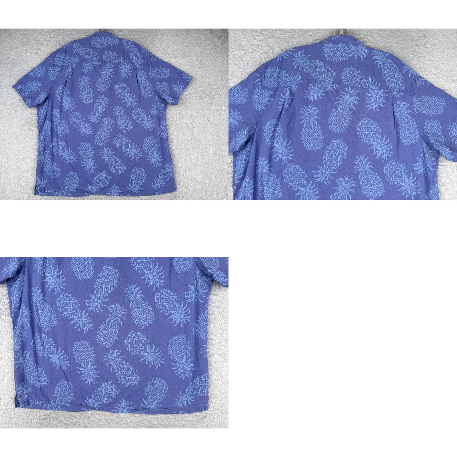 George George Shirt Mens XL Blue Hawaiian Linen Blend Button Up Size US XL / EU 56 / 4 - 9 Thumbnail