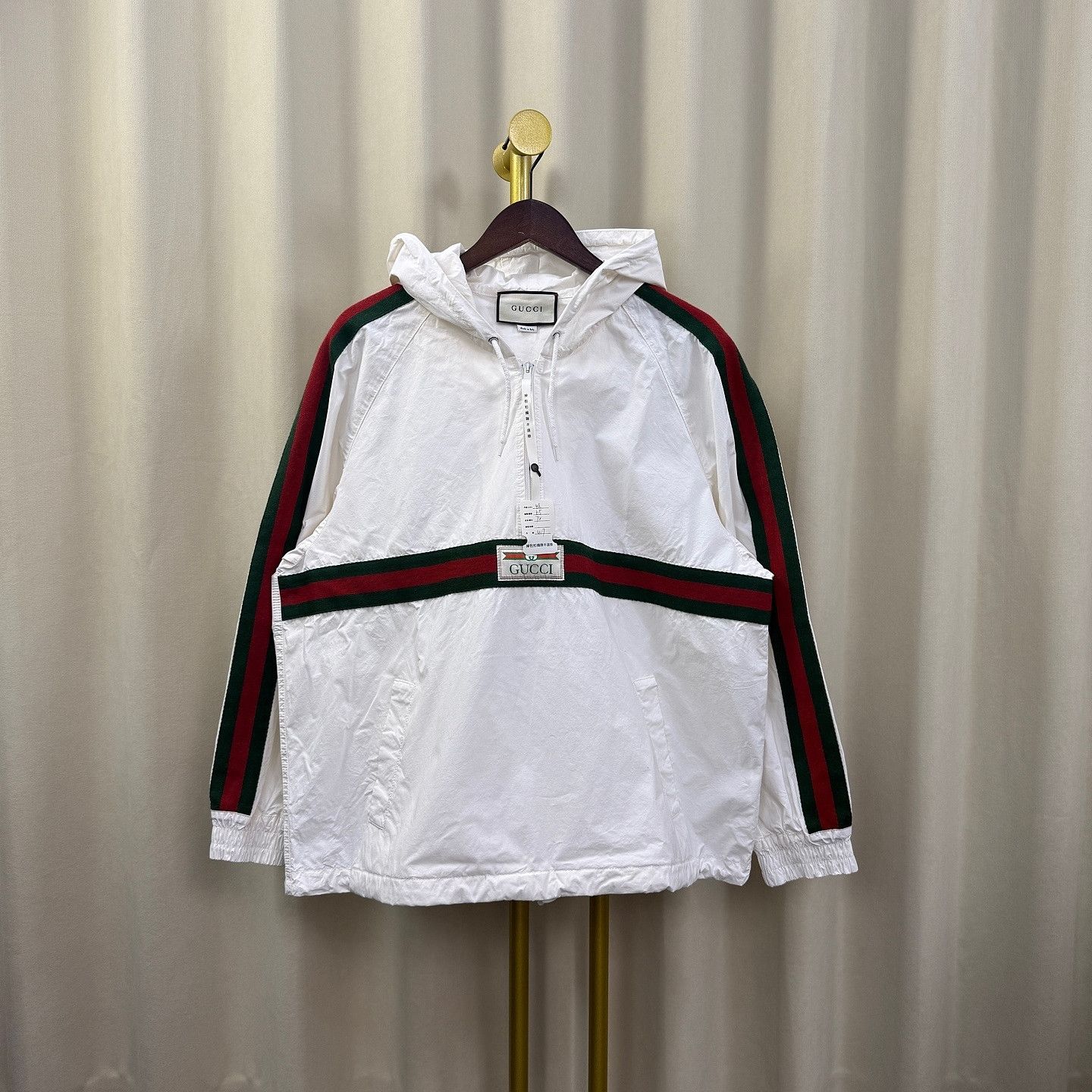 Gucci Gucci Web Stripe Half Zip Windbreaker Size 48 Size US M / EU 48-50 / 2 - 1 Thumbnail