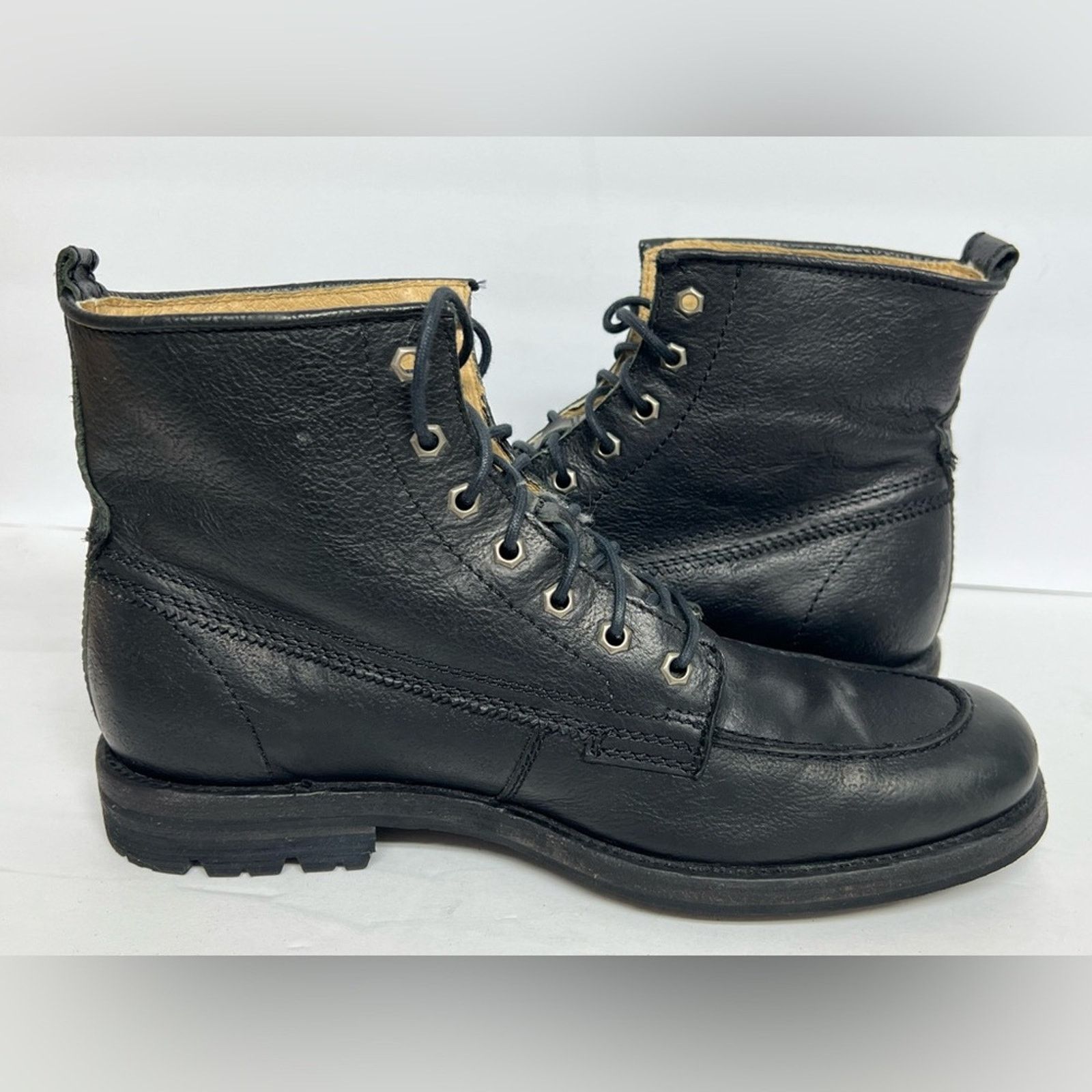 Frye Frye Ankle Boots Mens 10 D Black Leather Combat Size US 10 / EU 43 - 7 Thumbnail