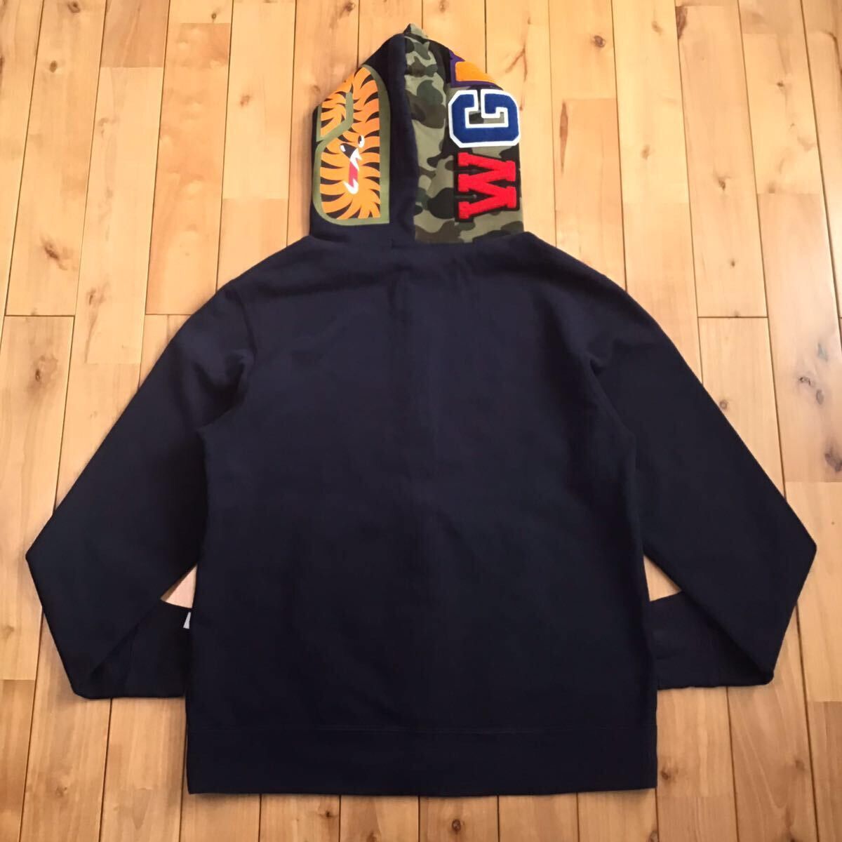 Bape BAPE camo Crazy Face Tiger Shark full zip Hoodie Navy APE Size US XL / EU 56 / 4 - 3 Thumbnail