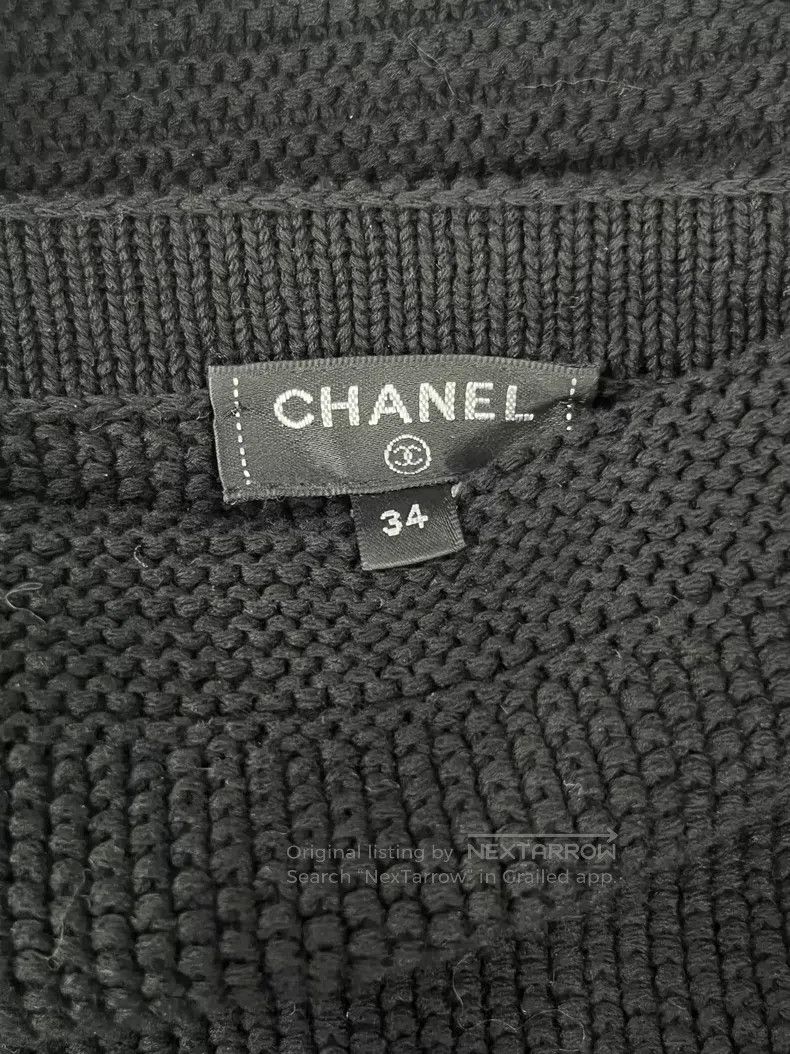 Chanel Chanel Black one-shoulder knitted sweater Size XXS / US 00 / IT 34 - 5 Thumbnail