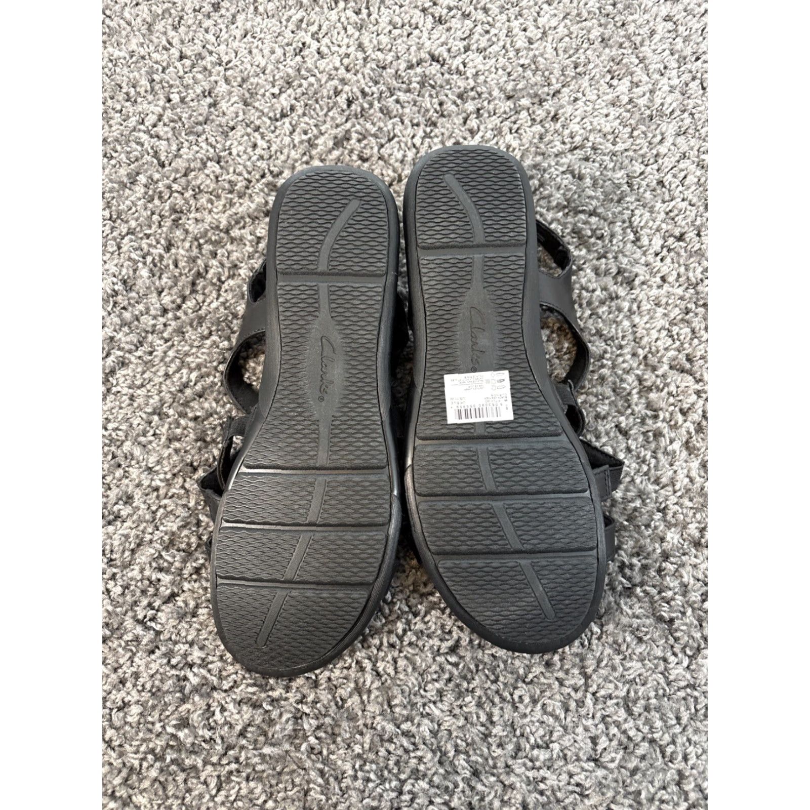 Clarks Clarks Sandals Women Black Strappy Open Toe Hook & Loop Size 11 Faux Leather Shoes Size US 11 / IT 41 - 7 Thumbnail