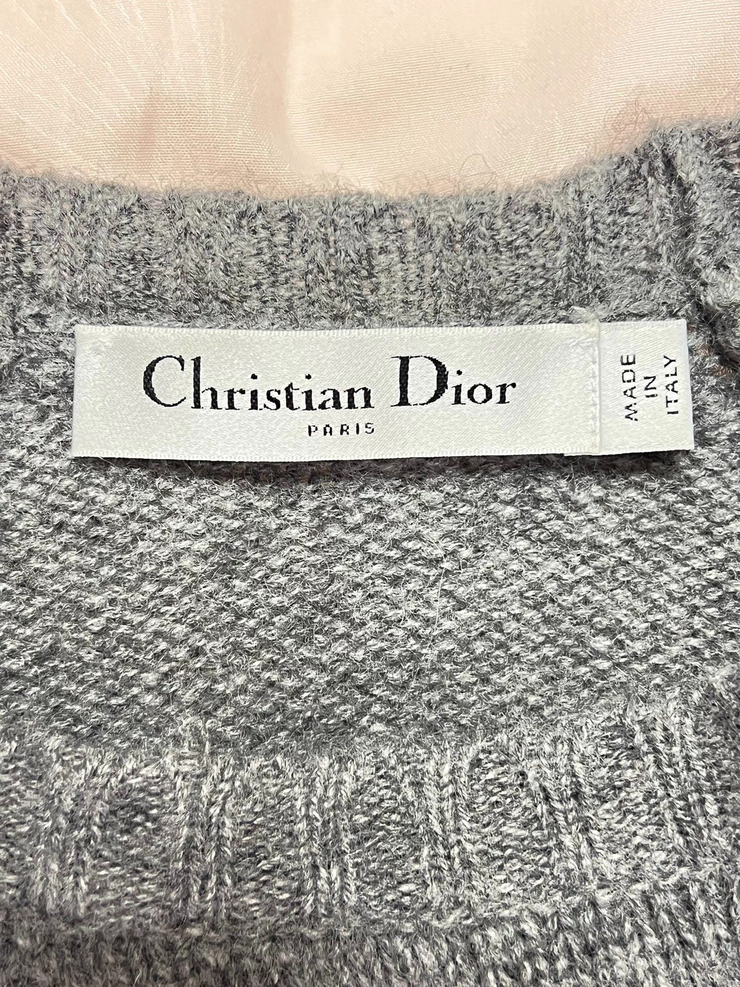Dior Dior Gray Cashmere Short-Sleeve Ruffled Star Logo Knit 34 Size XS / US 0-2 / IT 36-38 - 6 Thumbnail