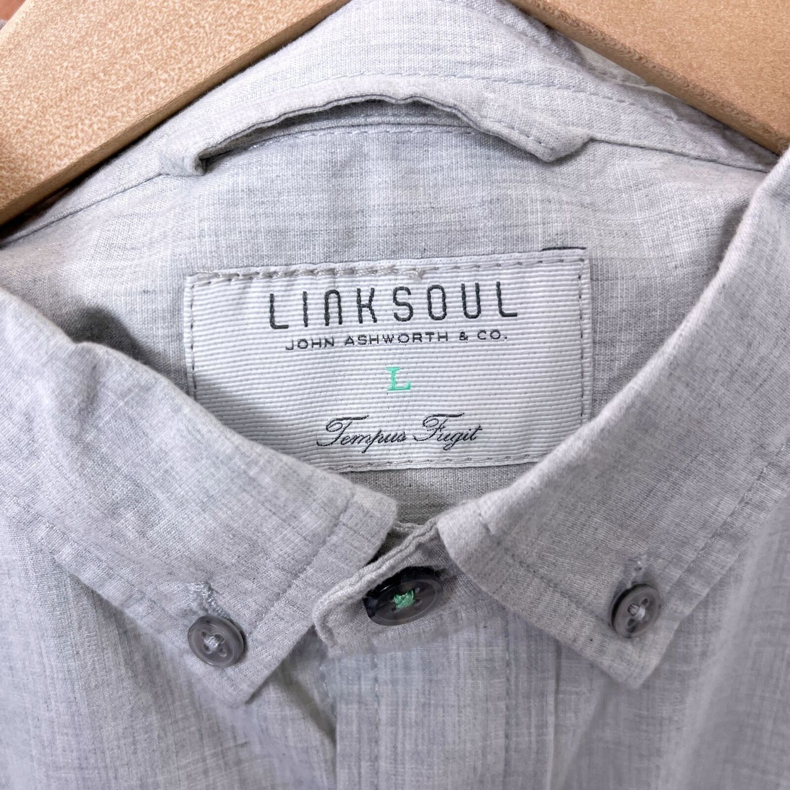 Other LINKSOUL Long Sleeve Button Down Shirt Gray Lightweight L Size US L / EU 52-54 / 3 - 6 Thumbnail