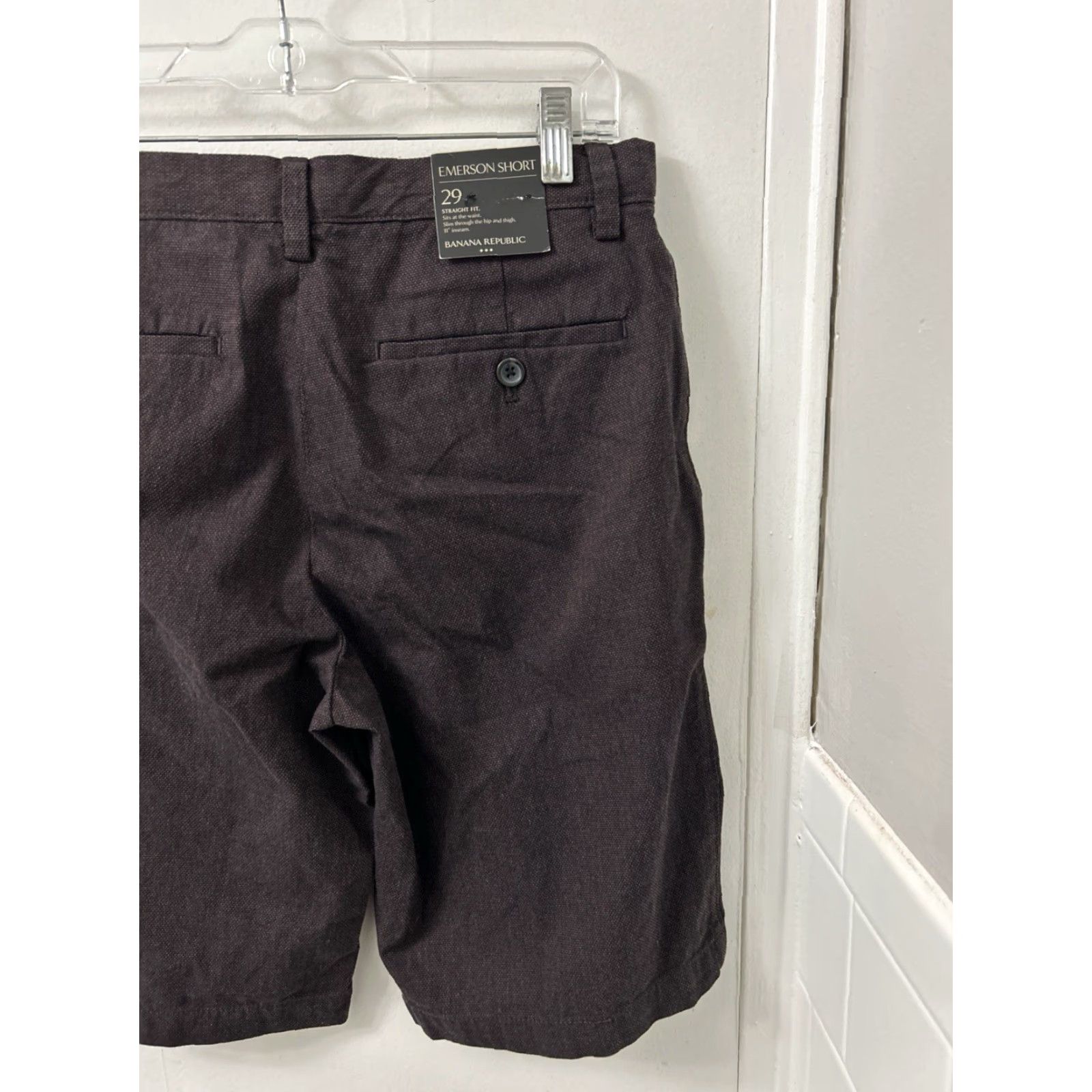 Banana Republic Banana Republic Emerson Short Mens Size 29 Brown Slim Straight Fit 11" Inseam NWT Solid Cotton Chino Casual Summer Spring Mens Size US 29 - 2 Thumbnail
