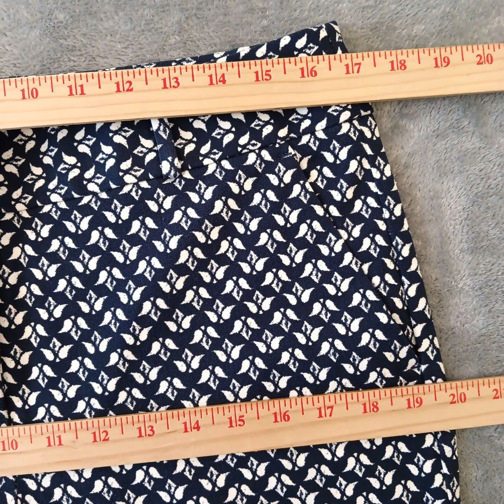 Ann Taylor Ann Taylor Loft Marisa Pants Womens Size 10 Blue Geometric Skinny Ankle Size 32" / US 10 / IT 46 - 3 Thumbnail