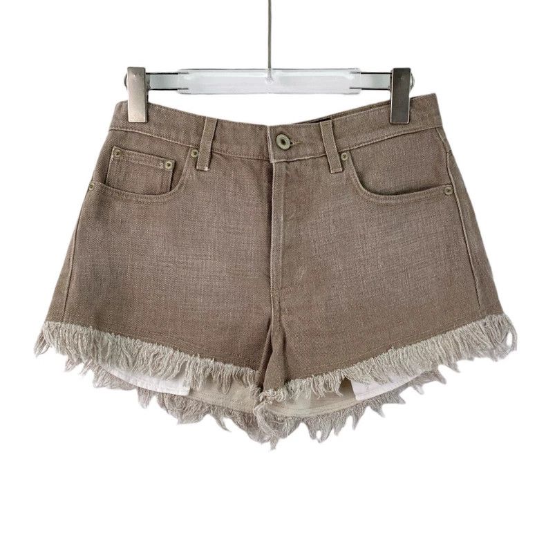 Loewe Loewe Oatmeal cotton tassel casual denim shorts Size XS / US 0-2 / IT 36-38 - 1 Thumbnail